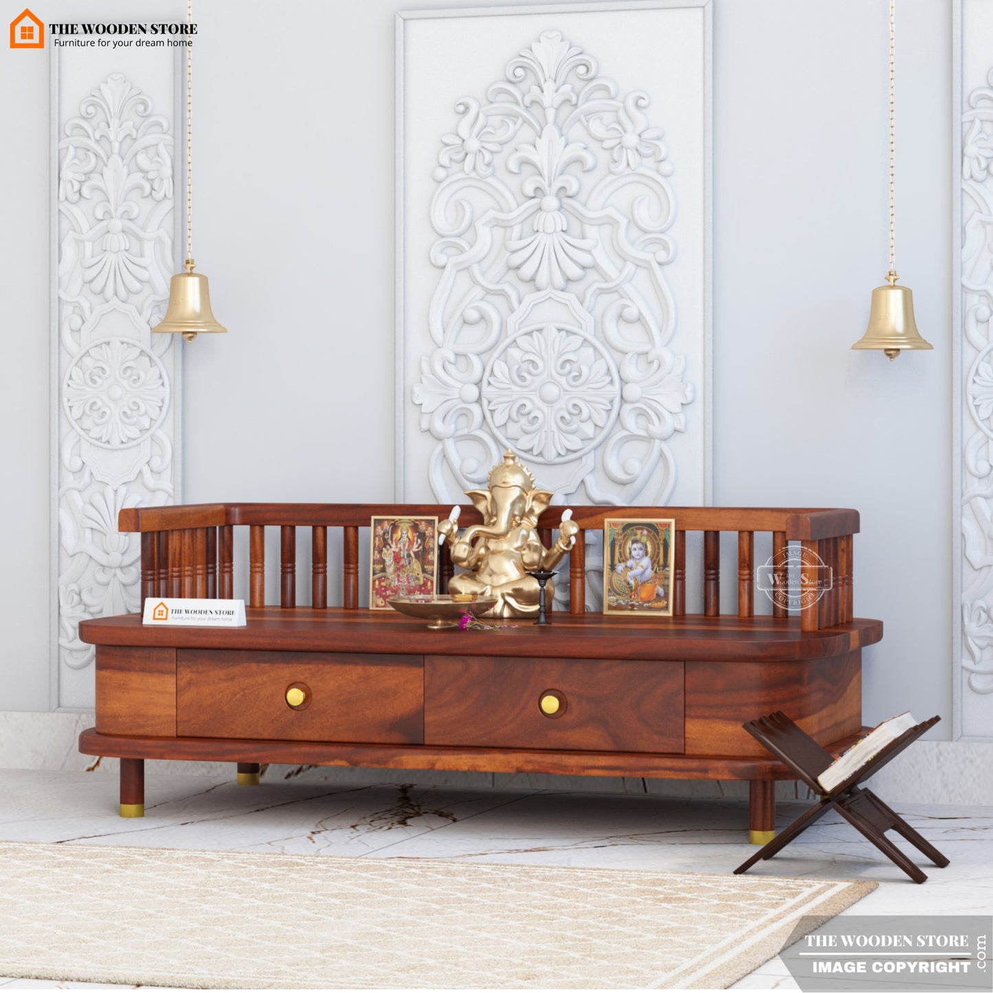 Divyam Home Temple (Honey Finish)
