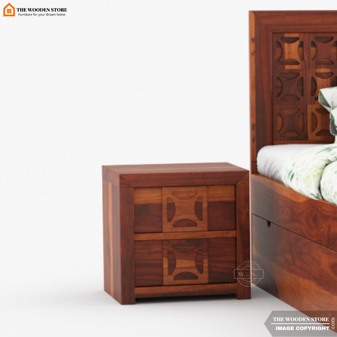 Xavier Bedside Table (Honey Finish)