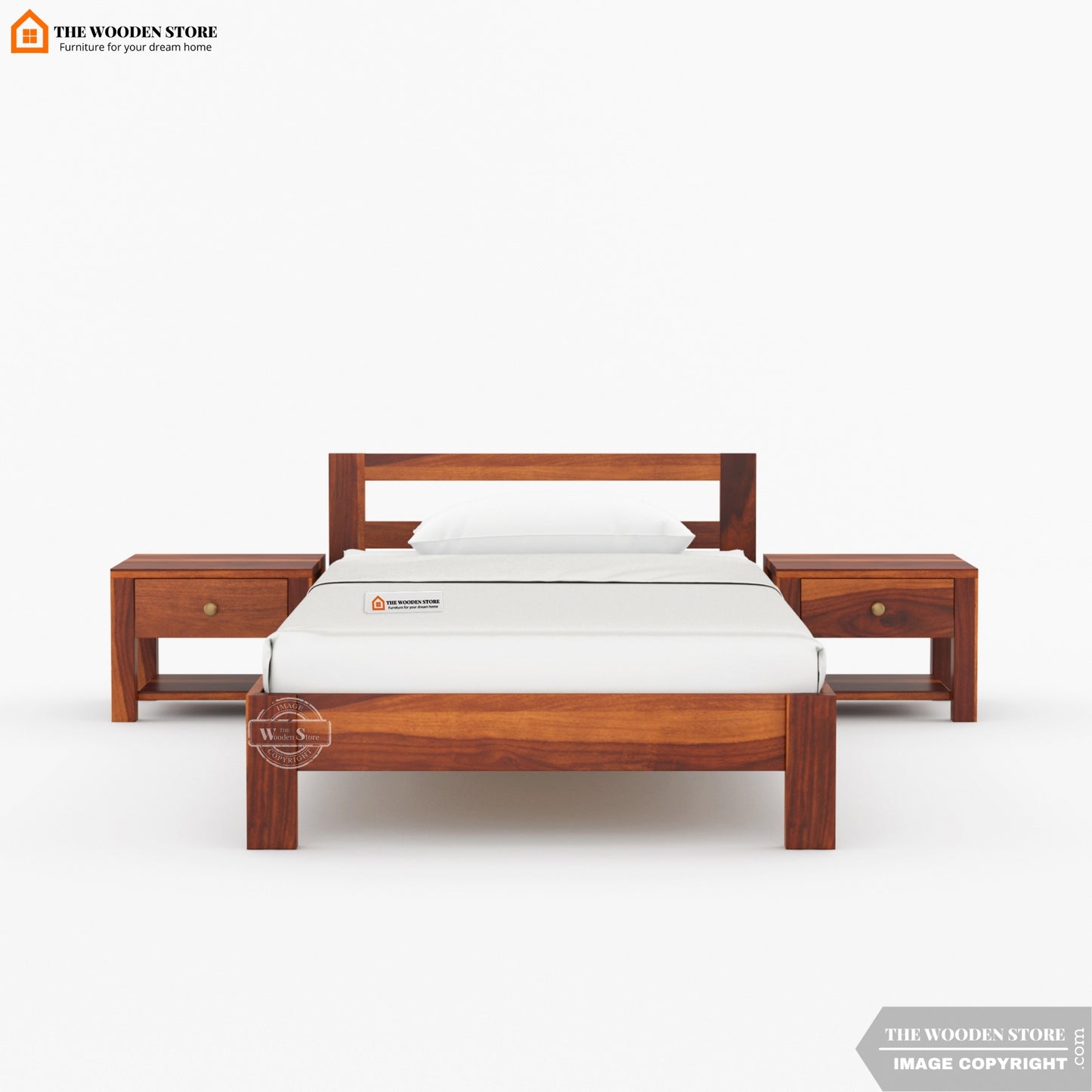 Romney Single Bed Without Storage ( Honey Finish )