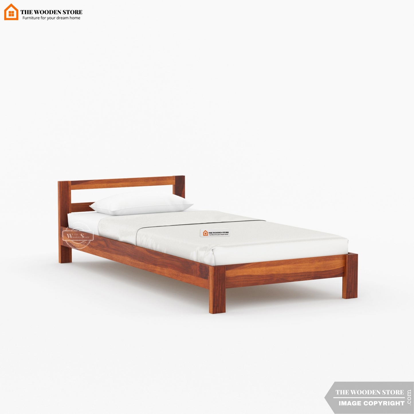 Romney Single Bed Without Storage ( Honey Finish )