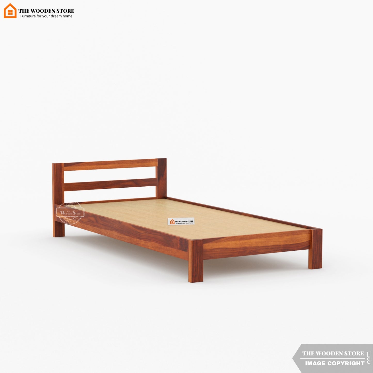 Romney Single Bed Without Storage ( Honey Finish )
