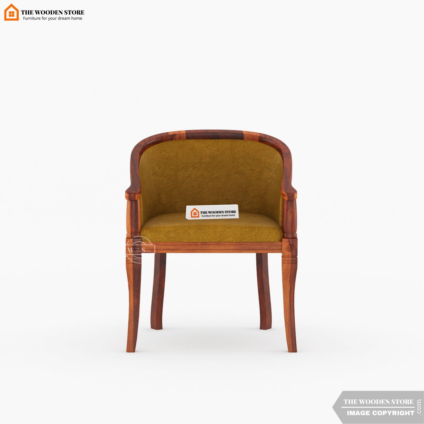 Naethan Arm Chair (Orange Gold, Honey Finish)