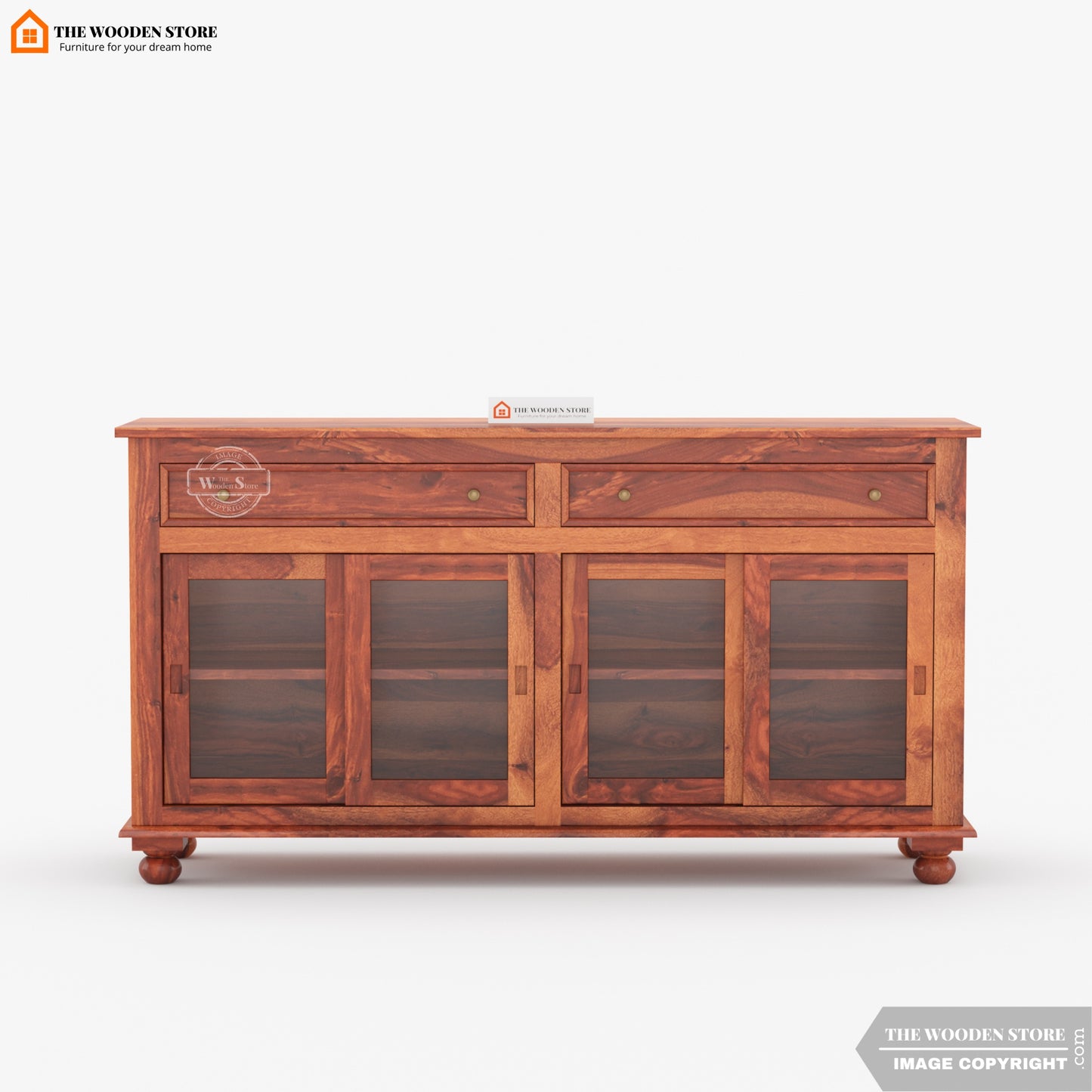 Carville Kitchen Cabinet (Honey Finish)