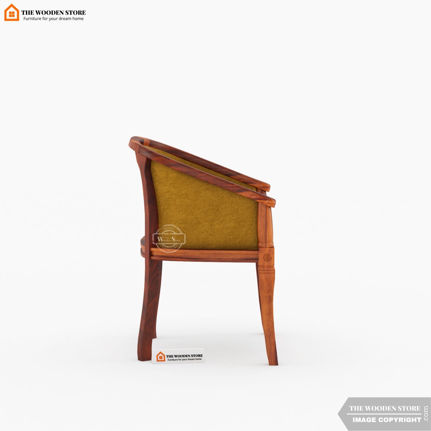 Naethan Arm Chair (Orange Gold, Honey Finish)