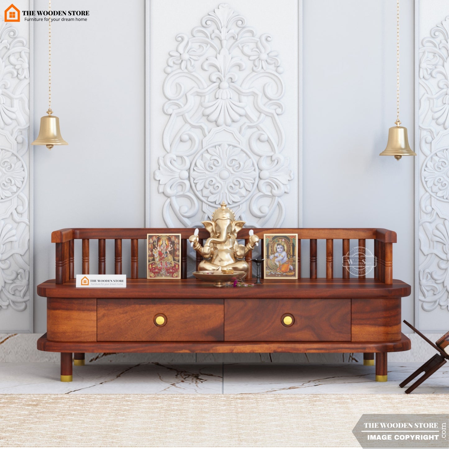 Divyam Home Temple (Honey Finish)