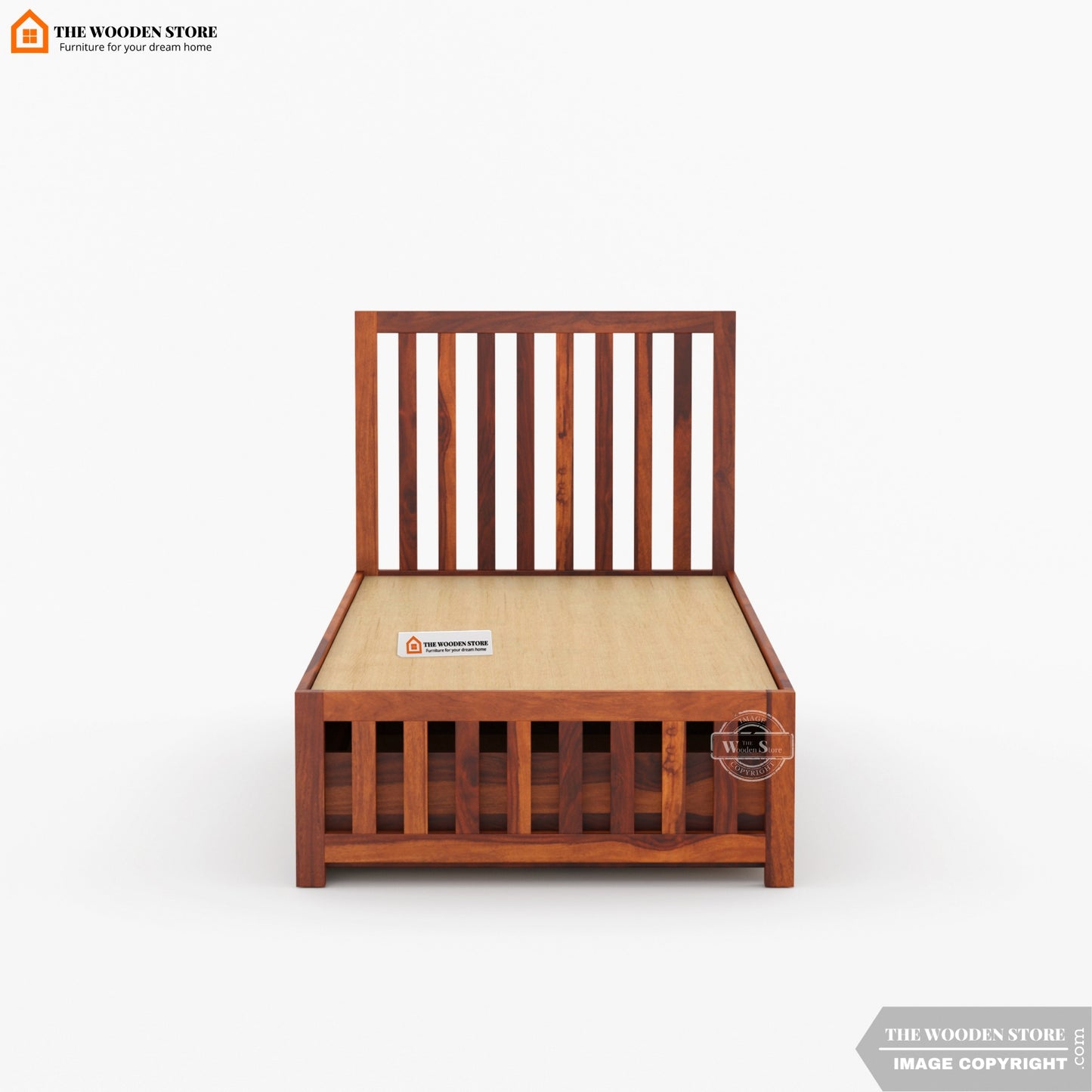 Kaylin Single Bed With Storage ( Honey Finish )