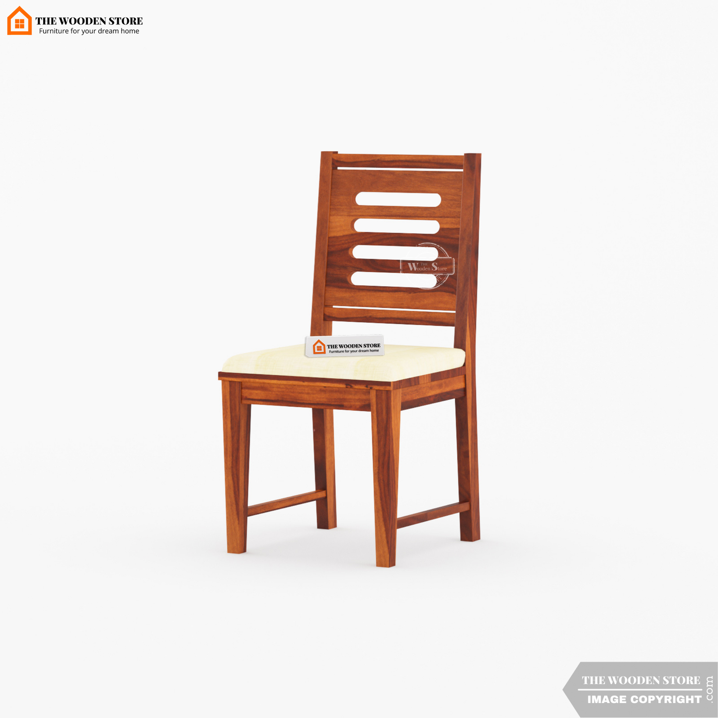 Bob Dining Chair With Fabric - Set of 2 (Honey Finish)