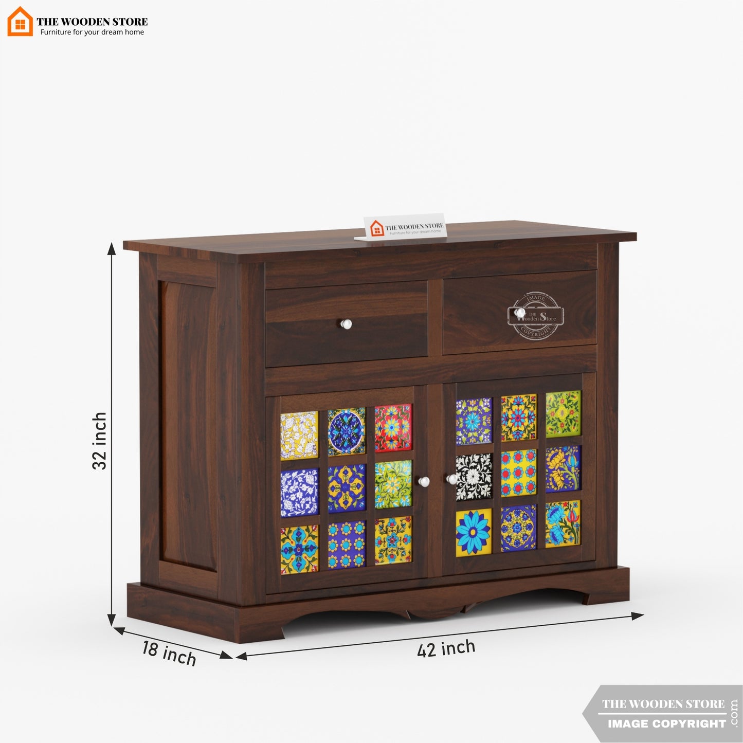 Bunny Cabinet and Sideboard (Walnut Finish)