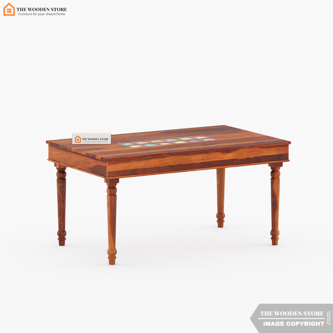 Bunny 6 Seater Dining Table Set (Honey Finish)