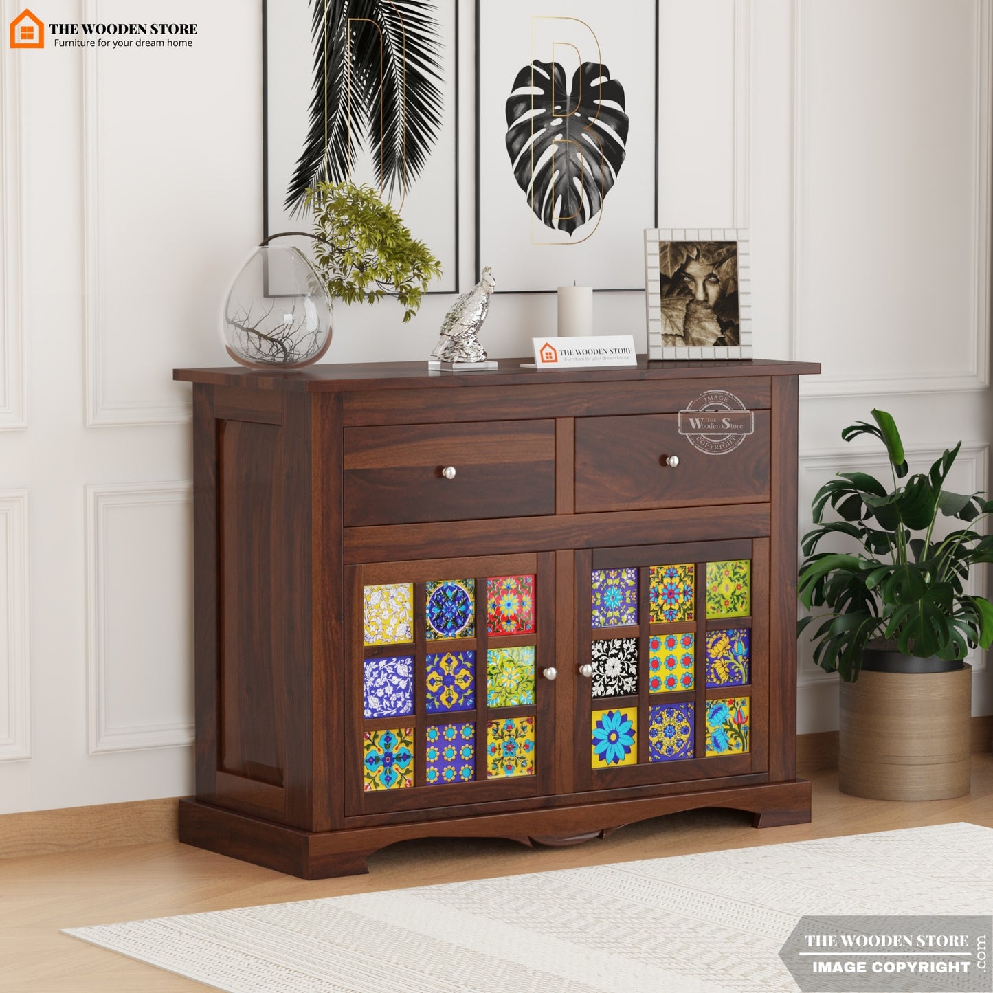 Bunny Cabinet and Sideboard (Walnut Finish)