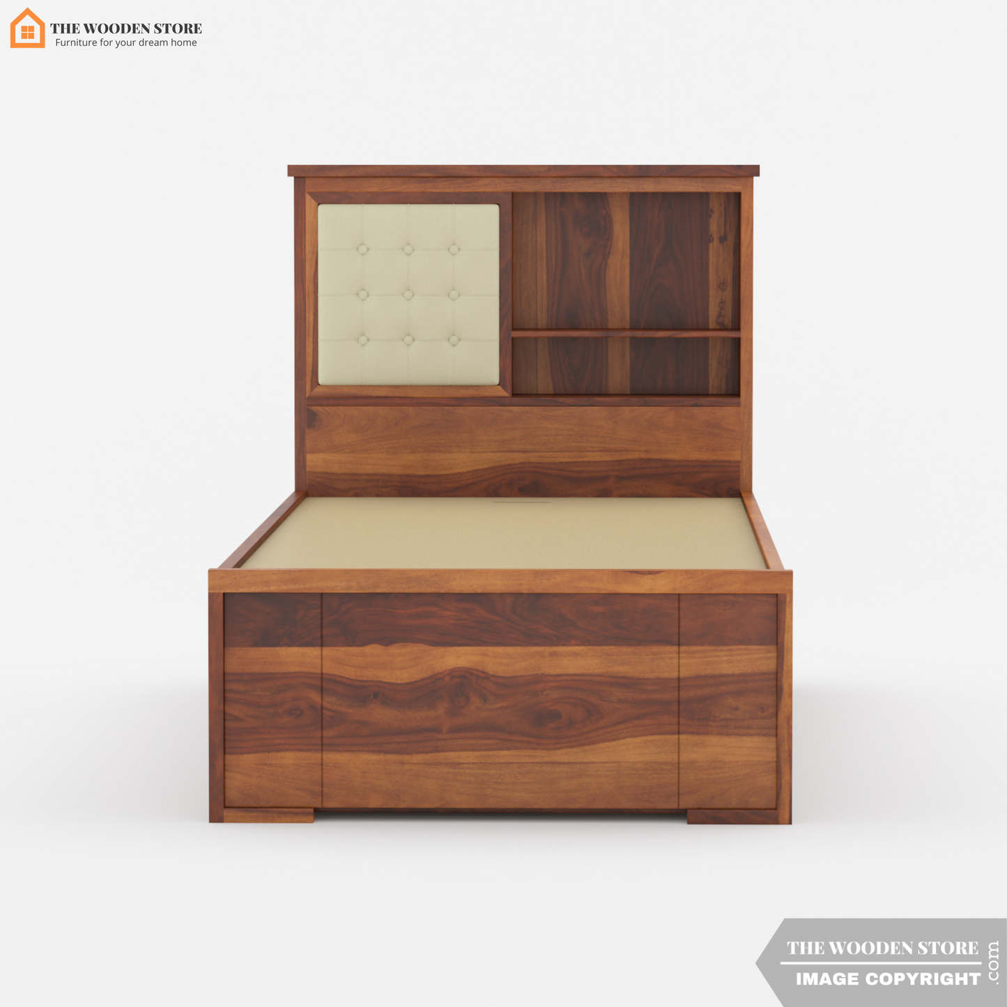 Nano Kids Trundle Bed With Storage (Honey Finish)