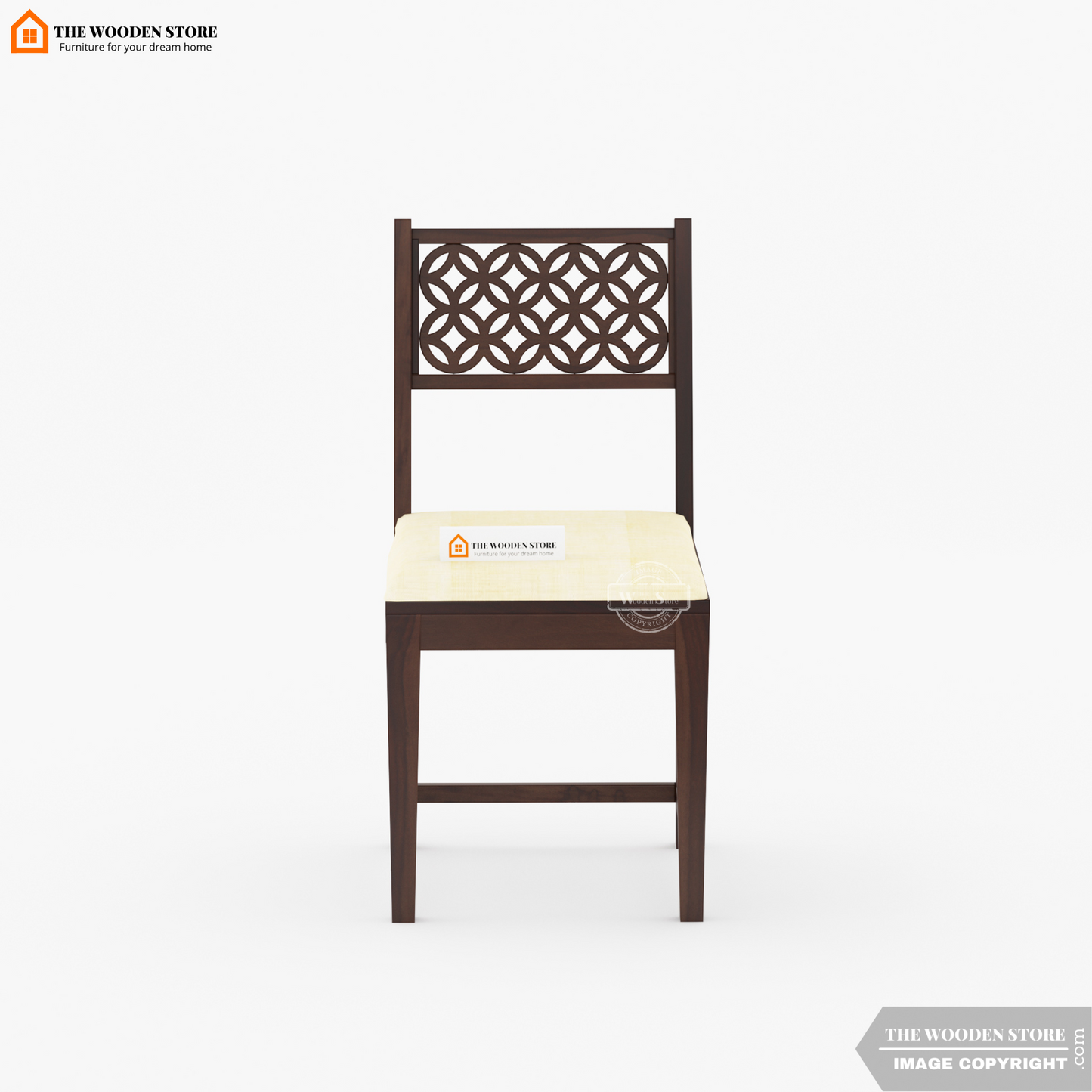 Daffy Dining Chair With Fabric - Set of 2 (Walnut Finish)