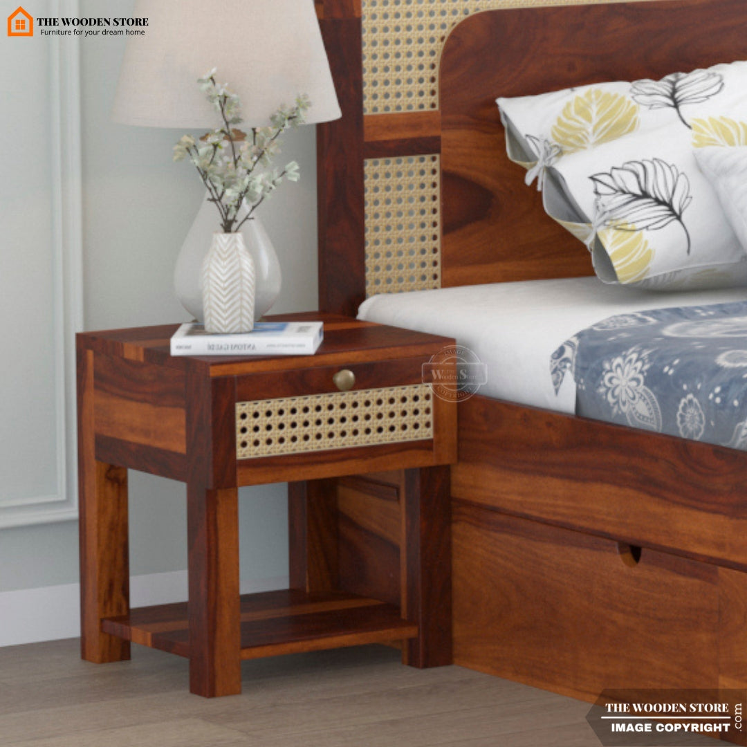 Emma Bedside Table (Honey Finish)