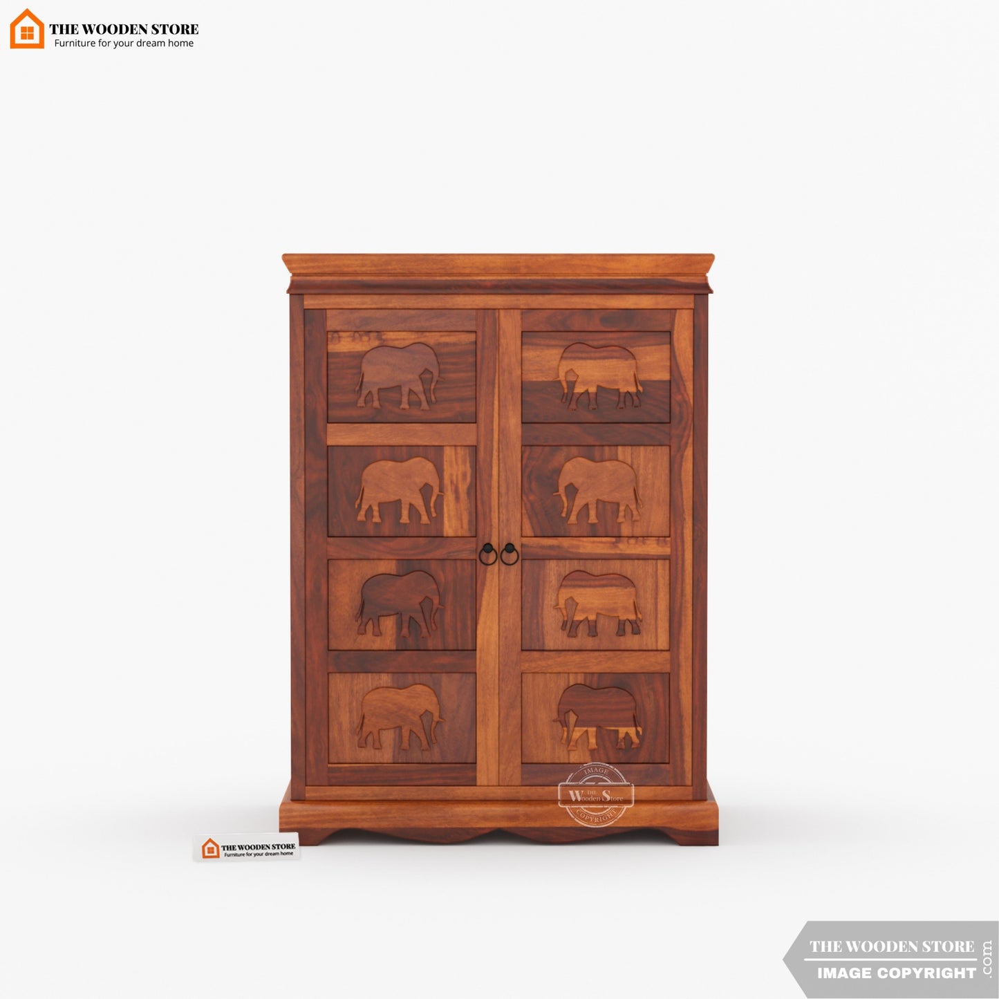 Tusk Bar Cabinet (Honey Finish)