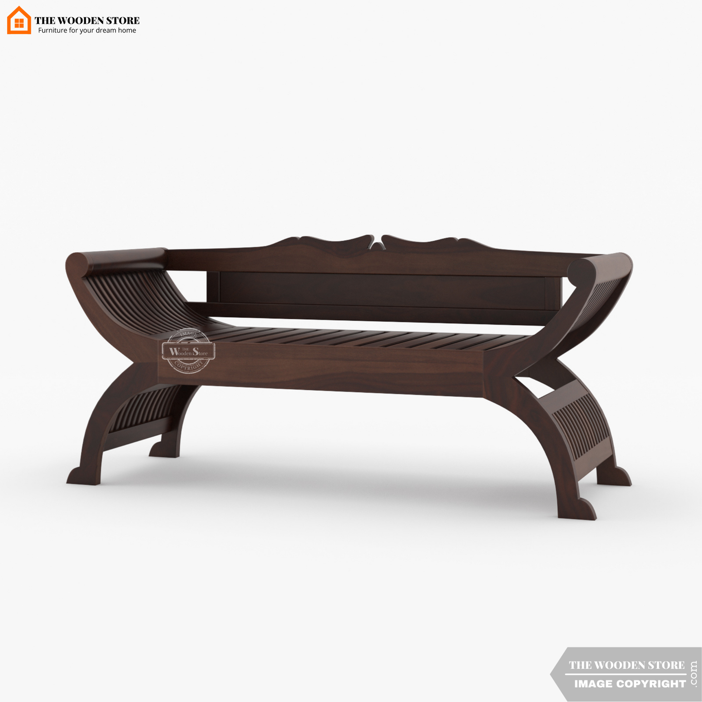Abha Wooden Arm Chair Set (Walnut Finish)