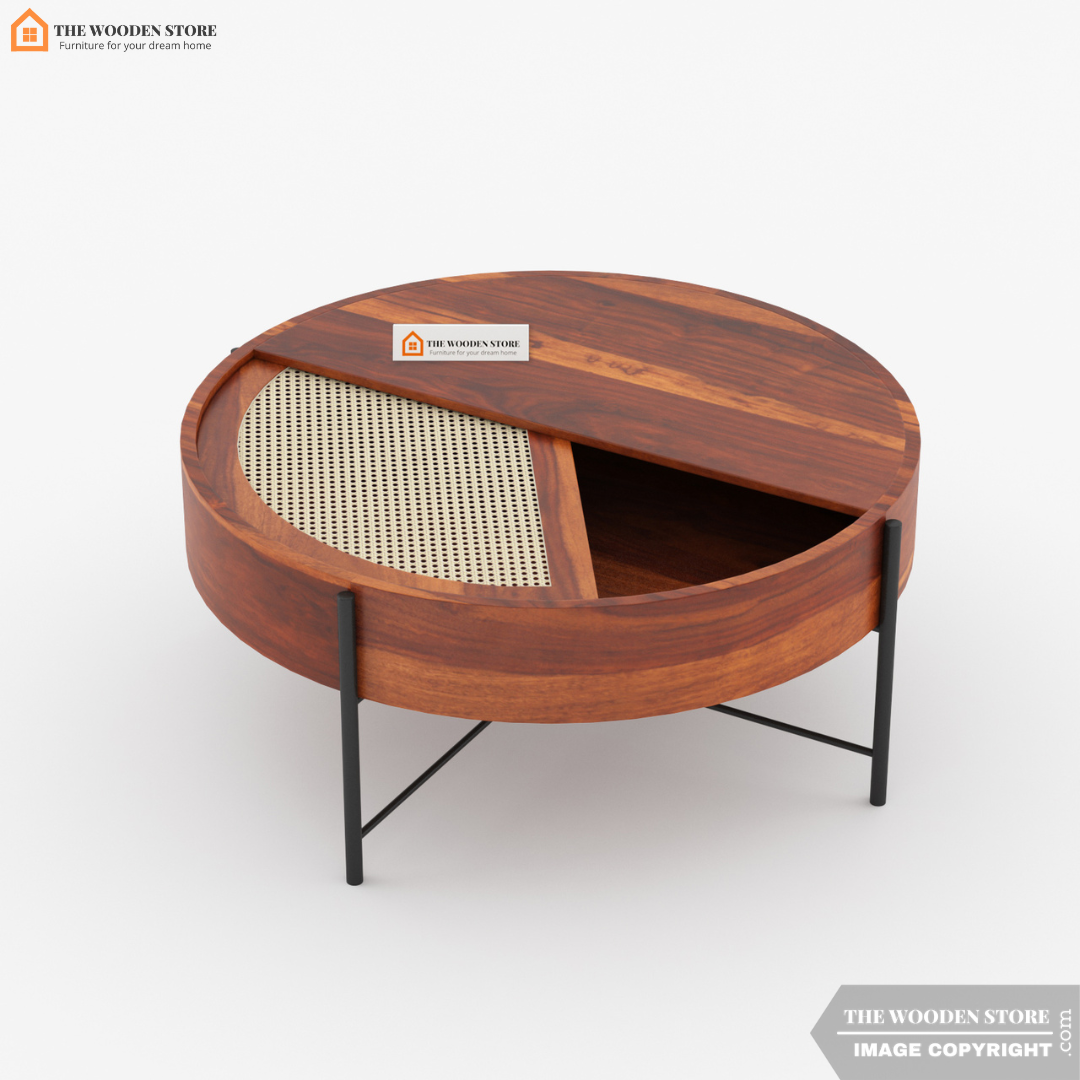 Emery Round Coffee Table (Honey Finish)