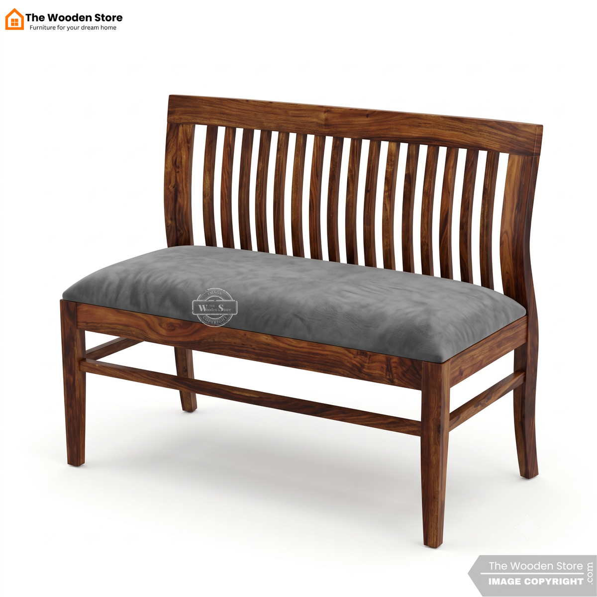 Ace Bench With Back Rest (Walnut Finish)