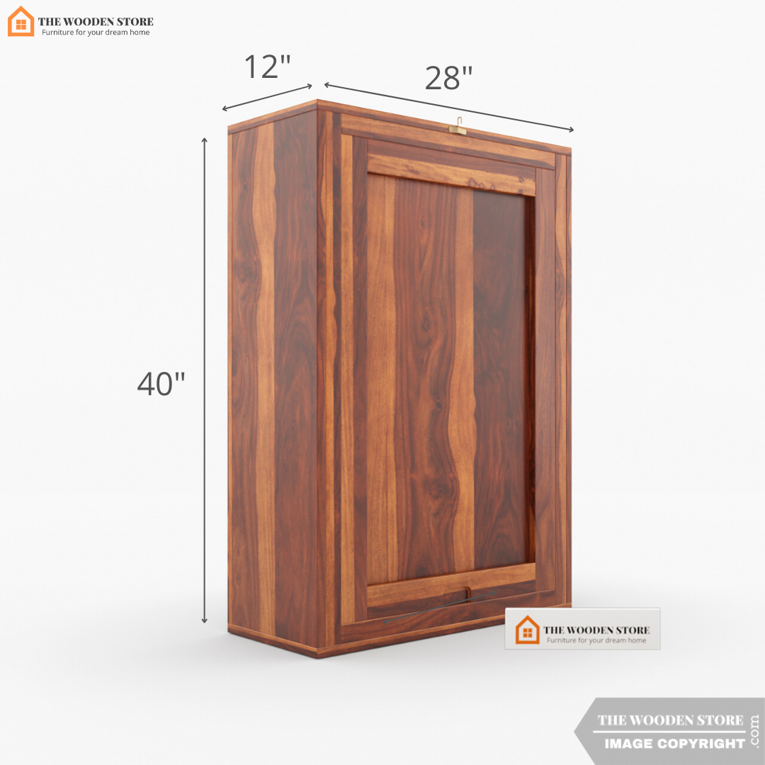 Jason Wall Mounted Bar Cabinet (Honey Finish)