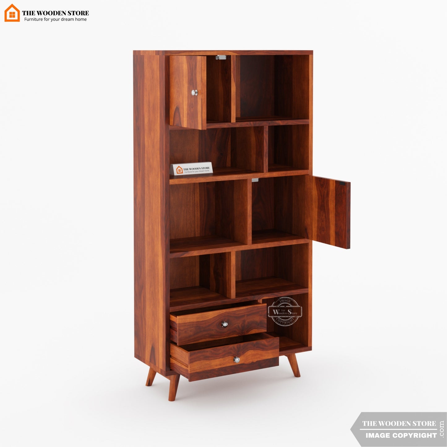 Cubora Book Shelf (Honey Finish)