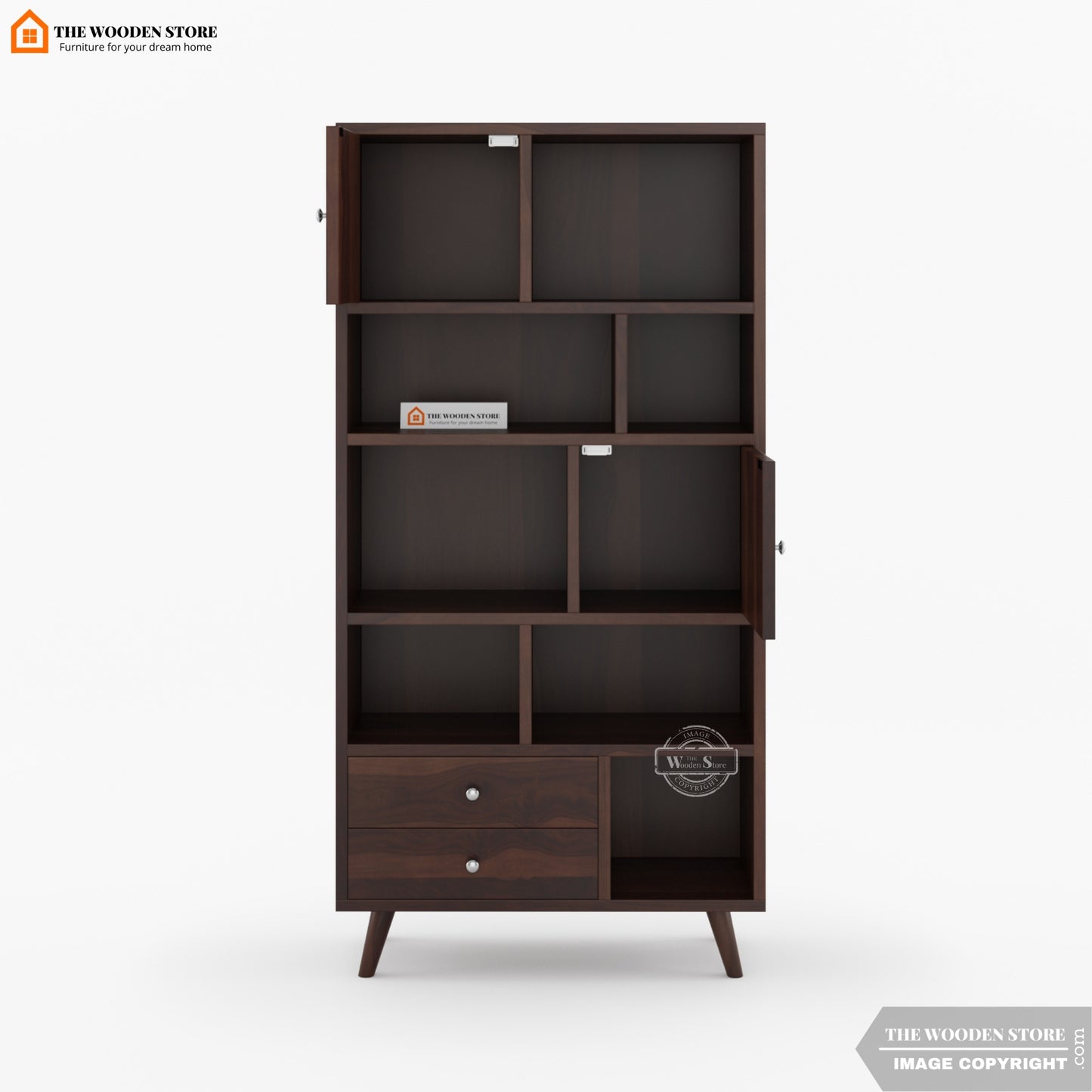Cubora Book Shelf (Walnut Finish)
