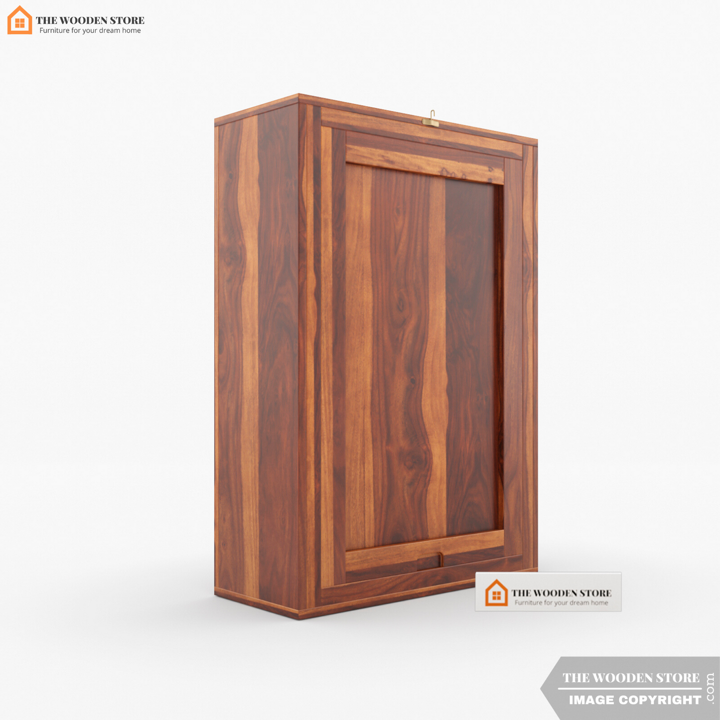 Jason Wall Mounted Bar Cabinet (Honey Finish)