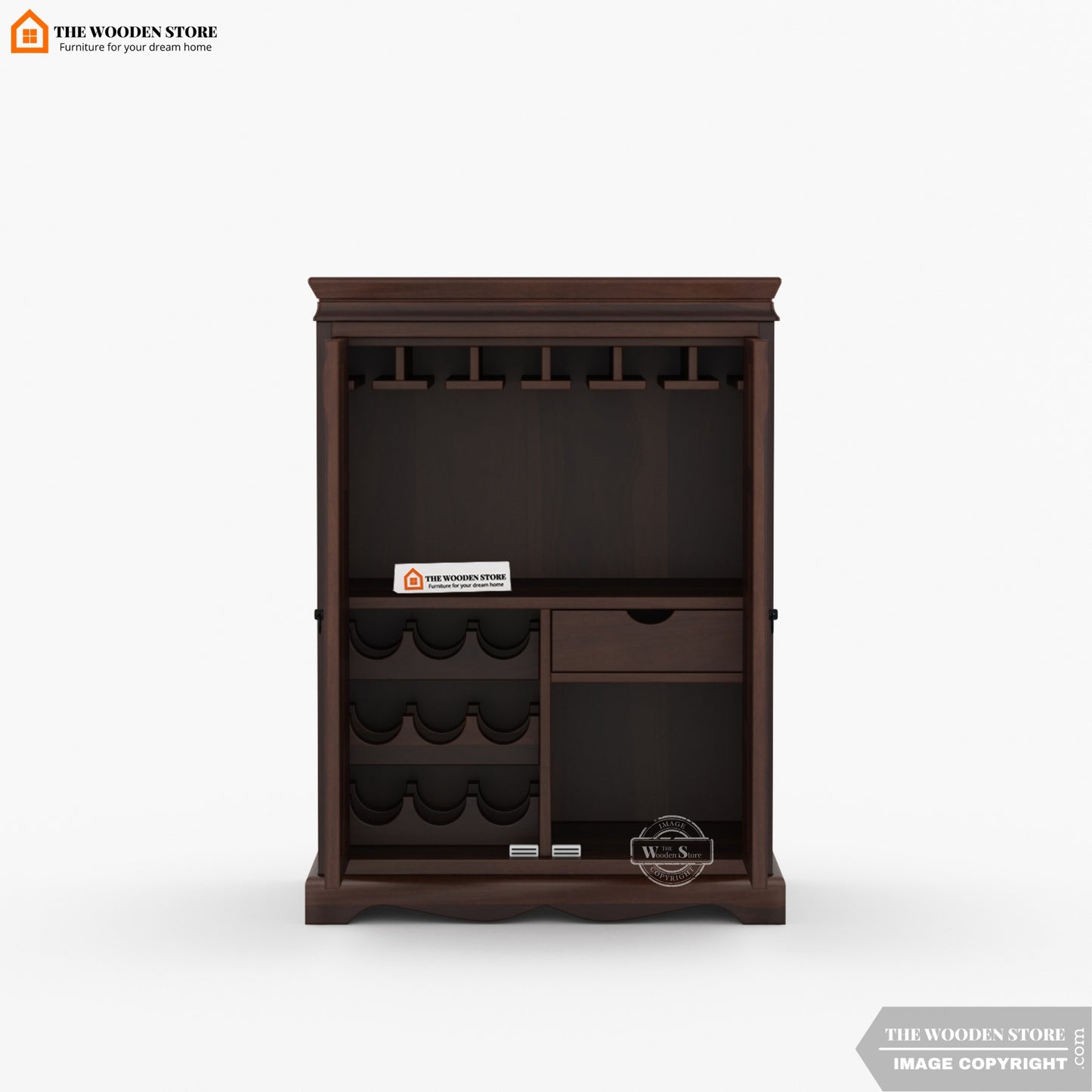 Tusk Bar Cabinet (Walnut Finish)