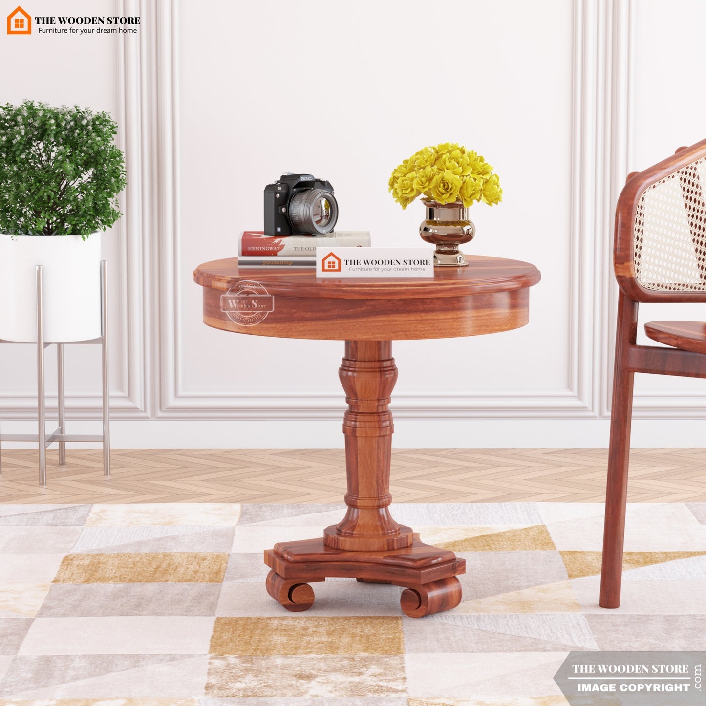 Drake Side End Table (Honey Finish)
