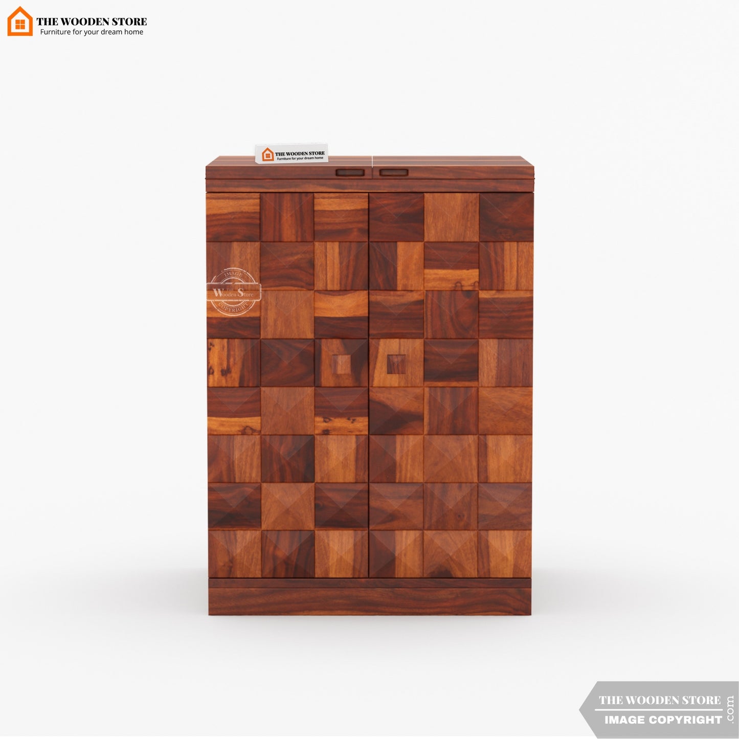 Morris Small Bar Cabinet (Honey Finish)