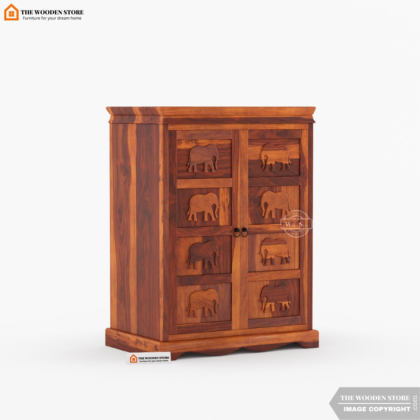 Tusk Bar Cabinet (Honey Finish)