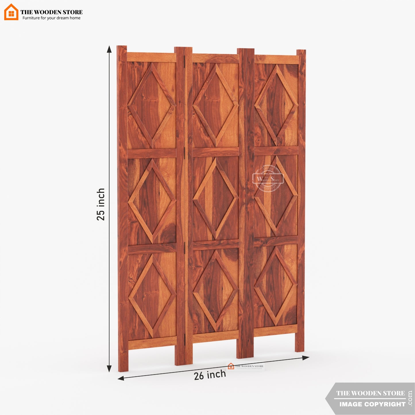 Carvion 3 Panel Room Partition (Honey Finish)