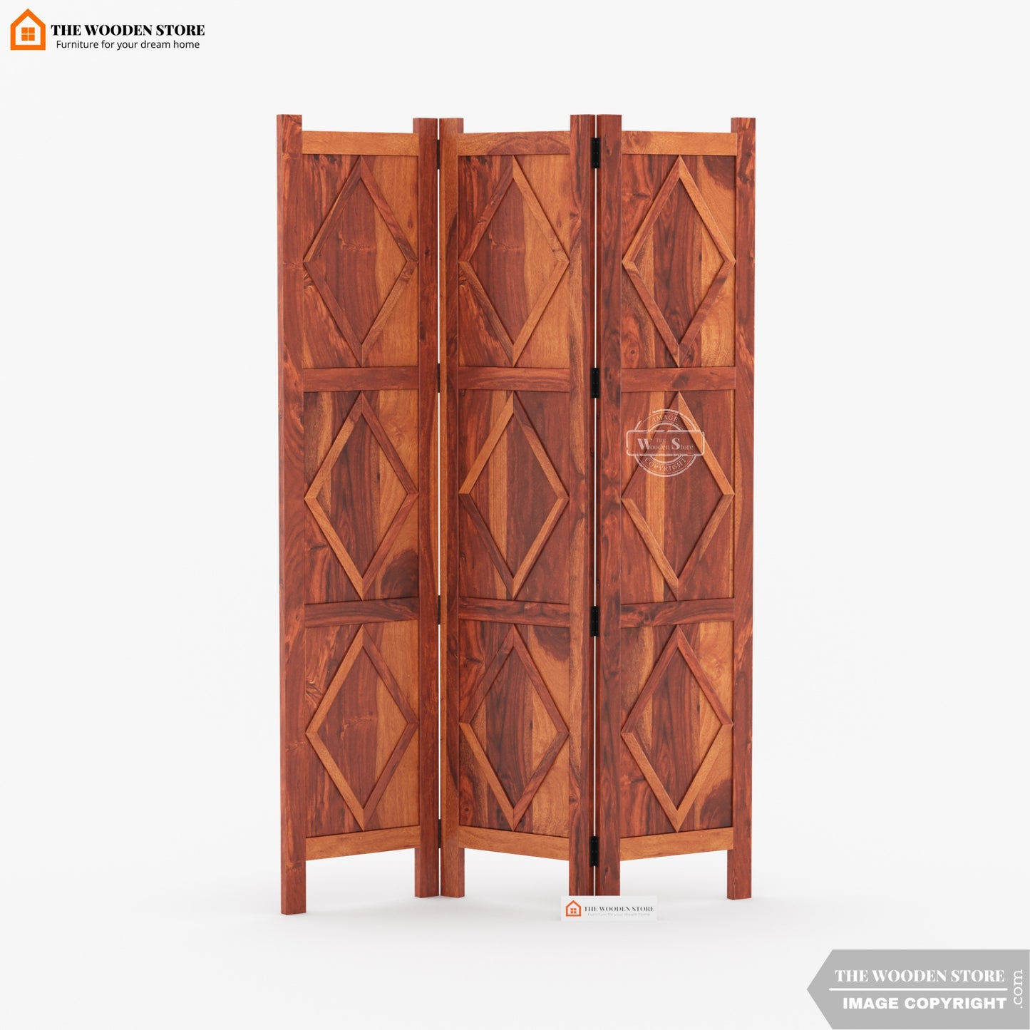 Carvion 3 Panel Room Partition (Honey Finish)
