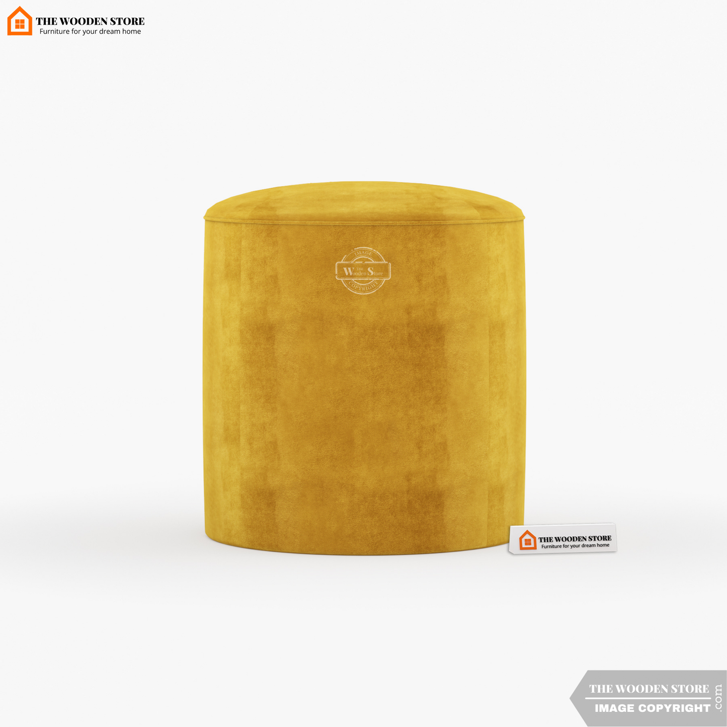 Dove Round Pouffe (Orange Gold)