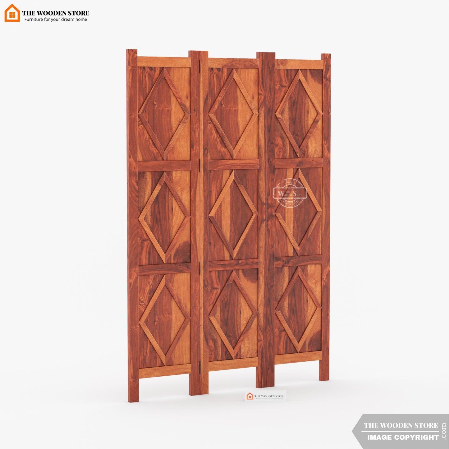 Carvion 3 Panel Room Partition (Honey Finish)