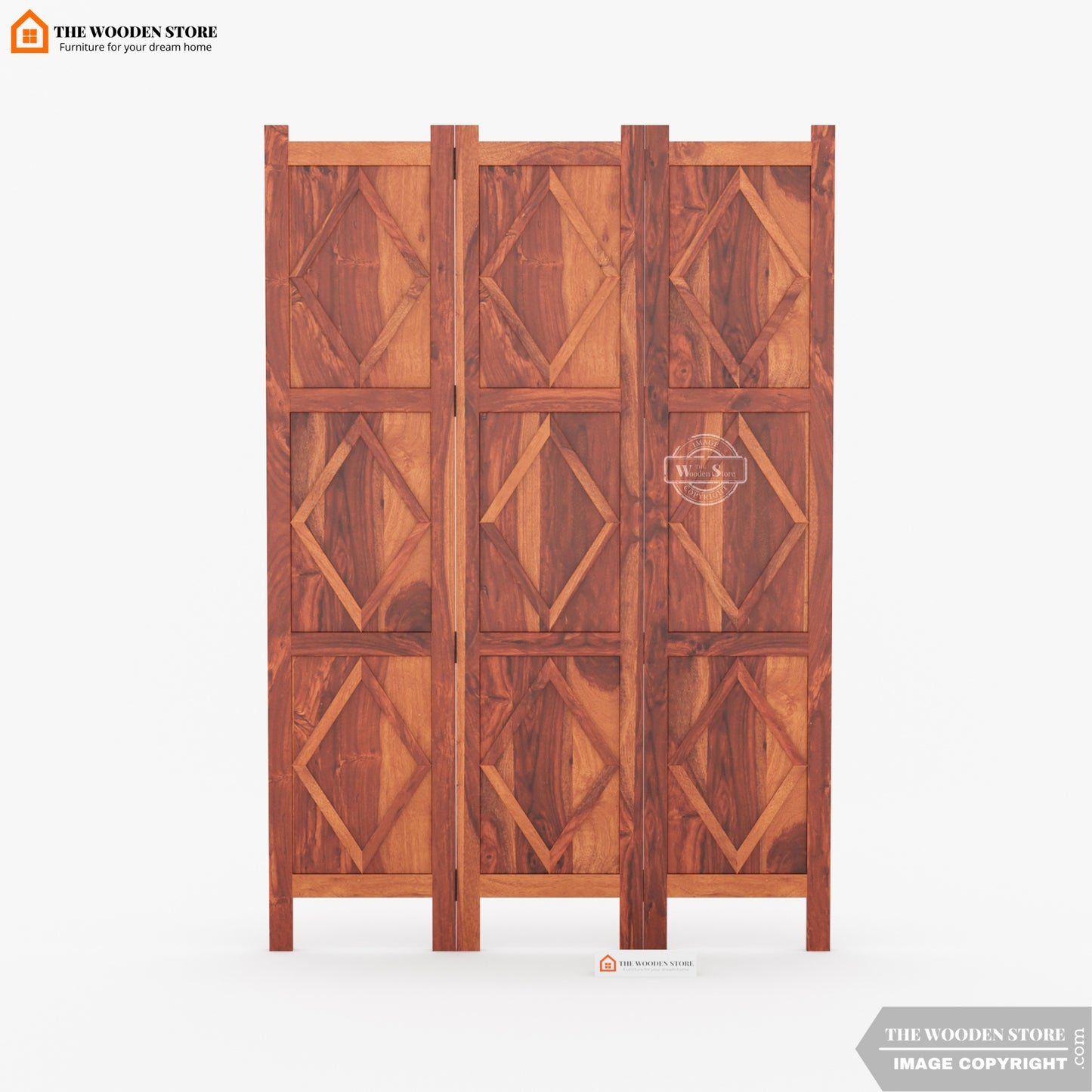 Carvion 3 Panel Room Partition (Honey Finish)