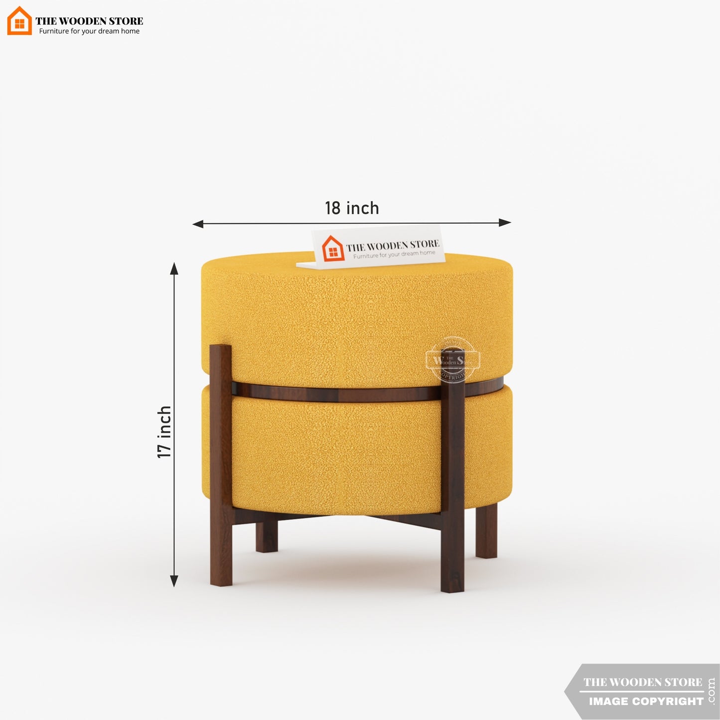 Birdie Reversible Stool Cum End Table (Walnut Finish)