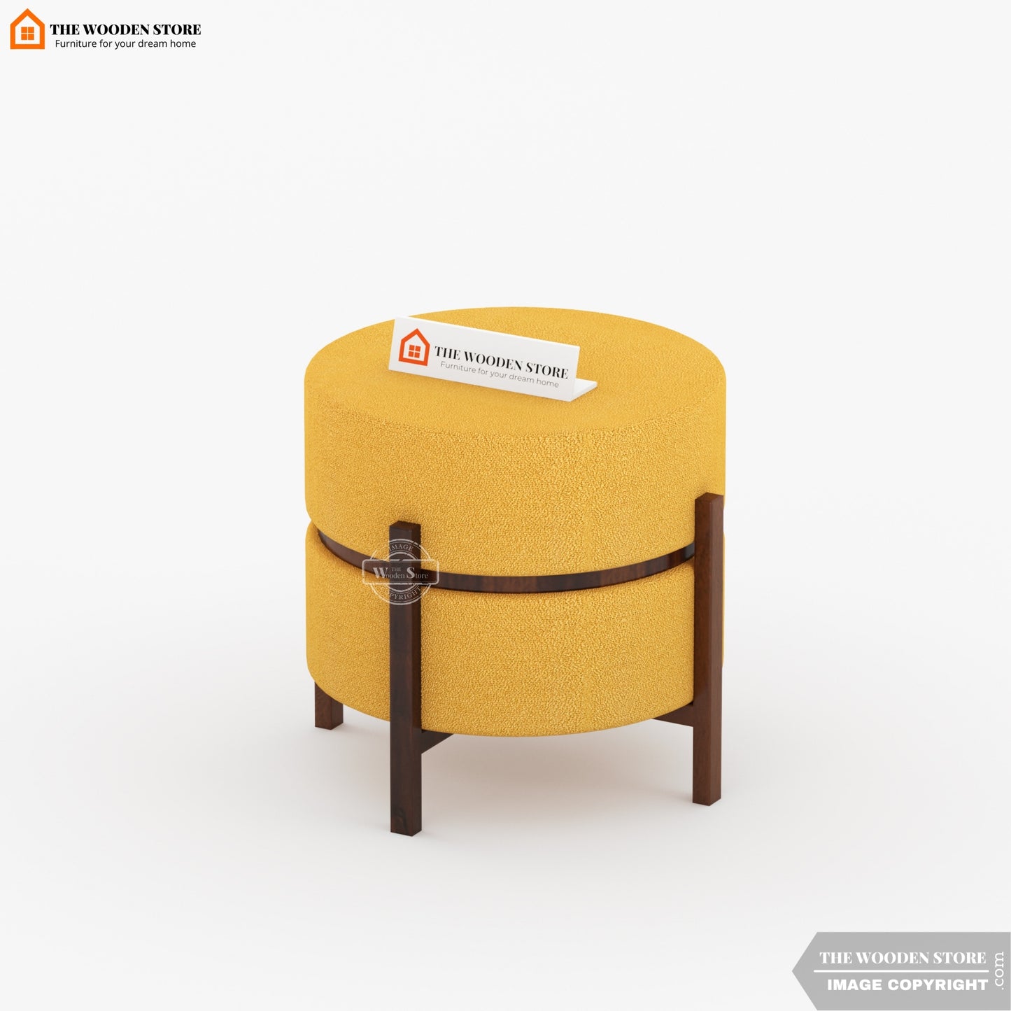 Birdie Reversible Stool Cum End Table (Walnut Finish)