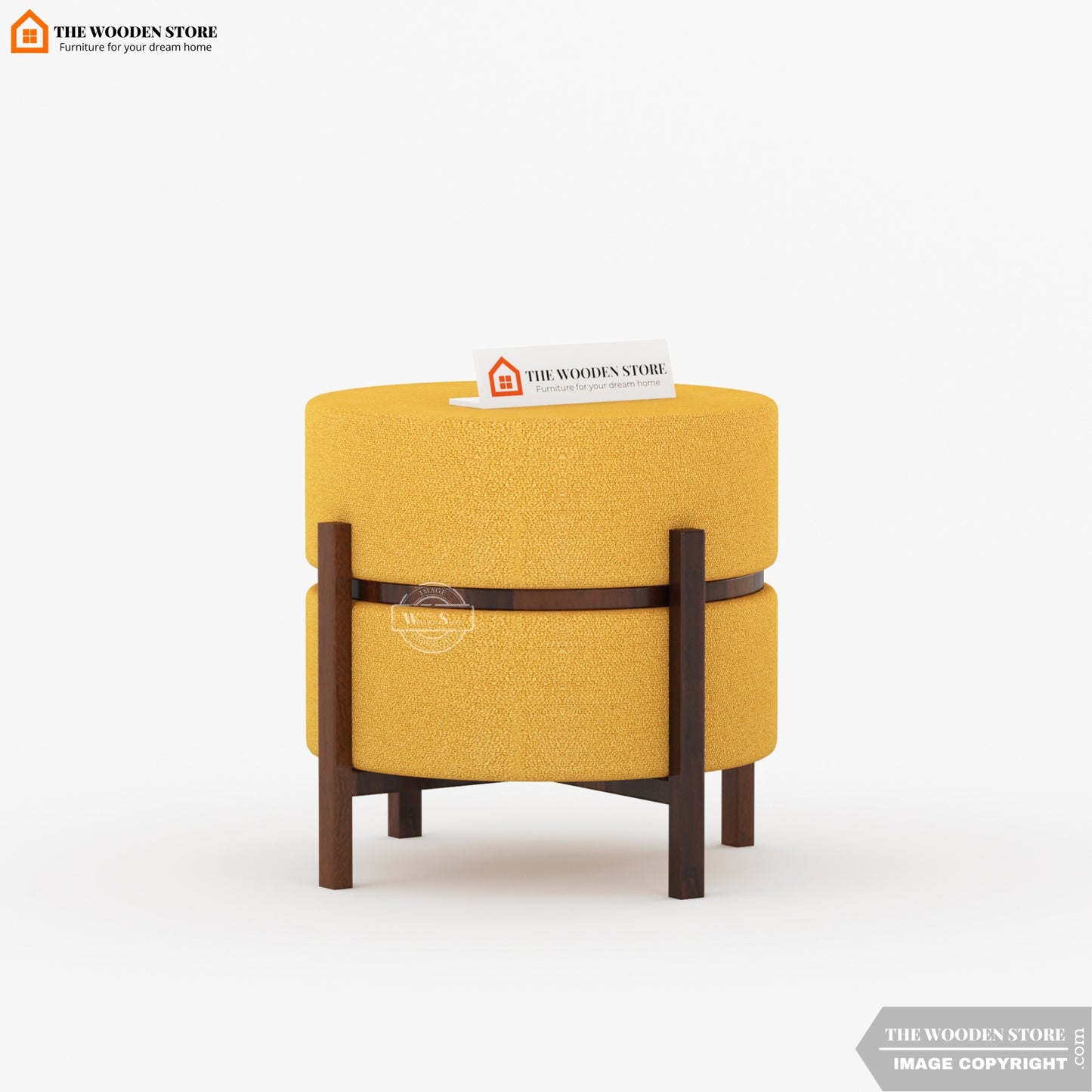 Birdie Reversible Stool Cum End Table (Walnut Finish)