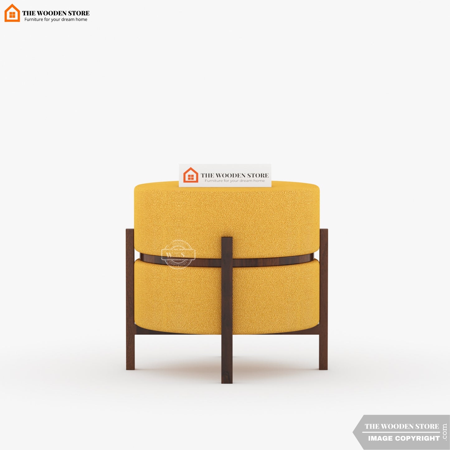 Birdie Reversible Stool Cum End Table (Walnut Finish)