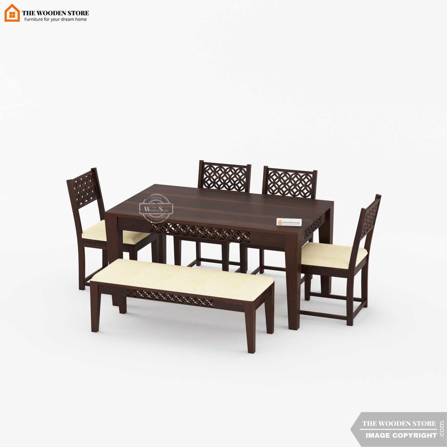Daffy Bench without Backrest (Walnut Finish)