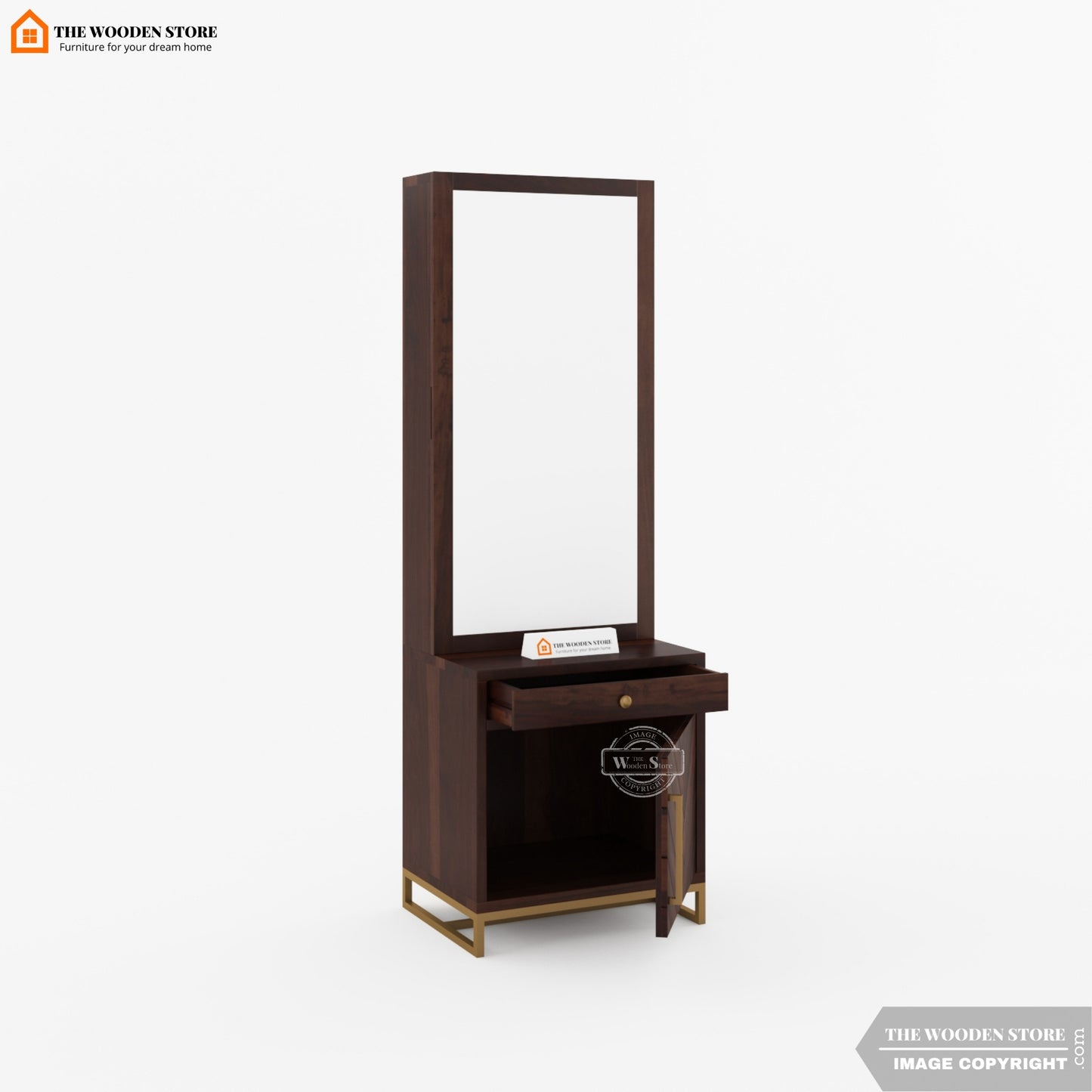 Kyron Dressing Table (Walnut Finish)