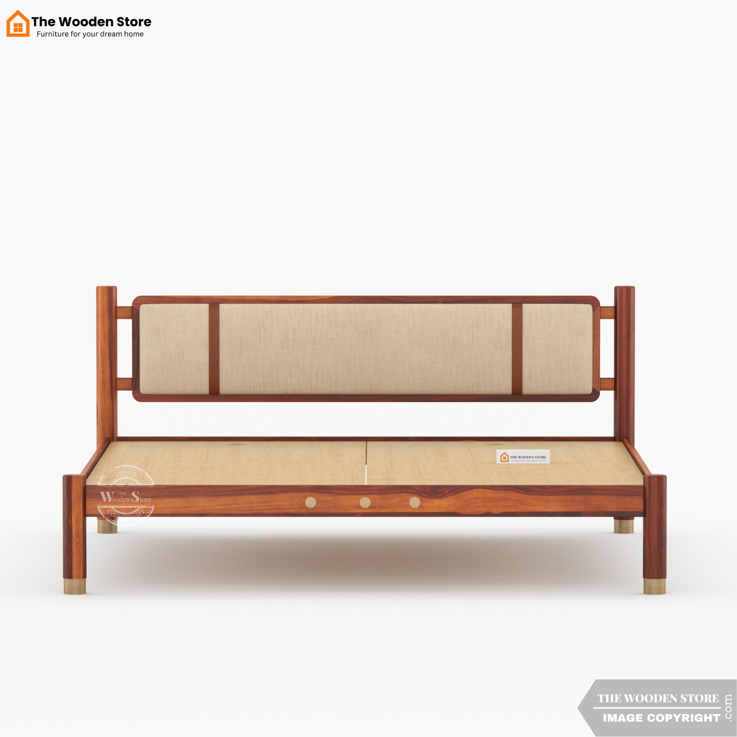 Ardin Bed without Storage (King Size, Honey Finish)