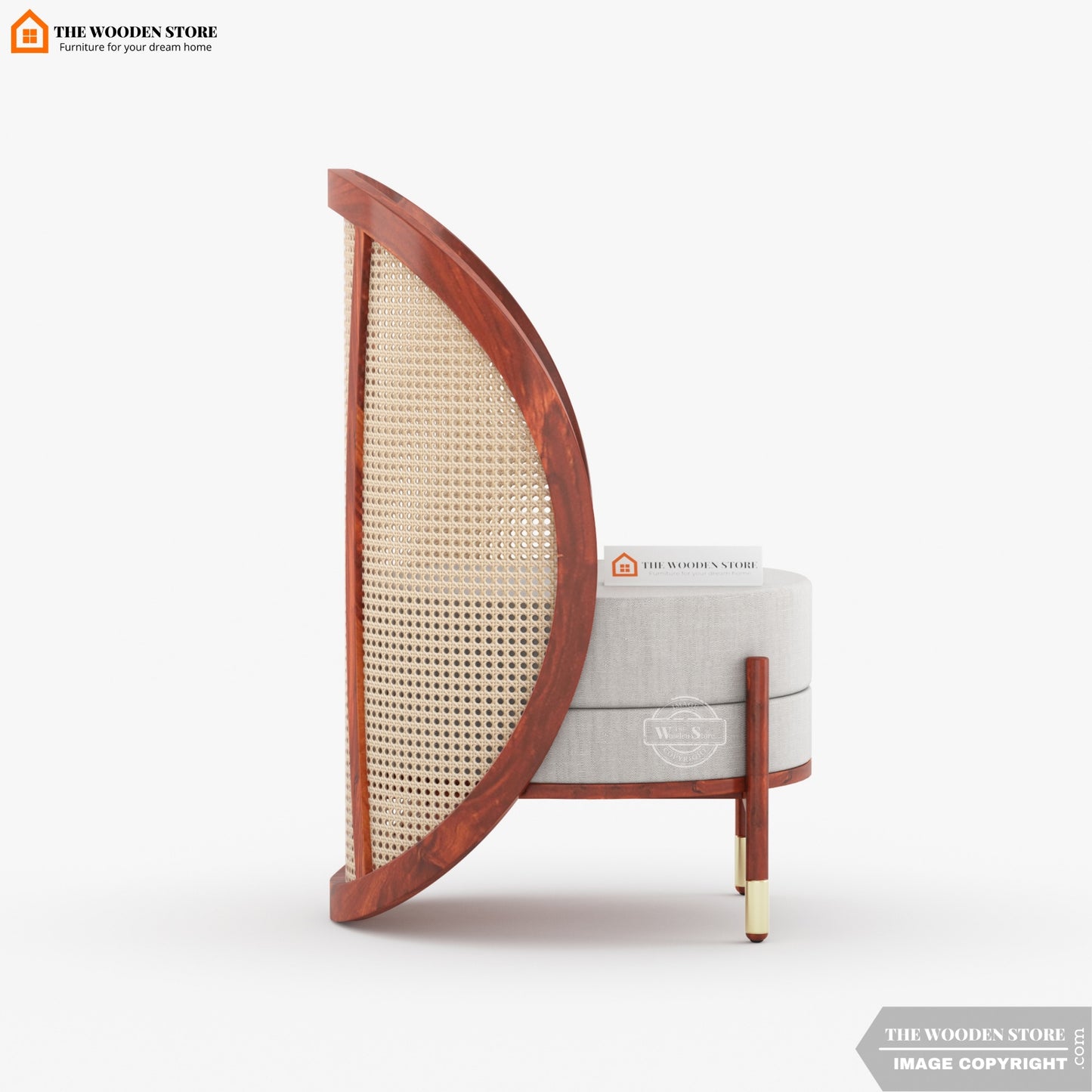 Remzo Curved Chair with Cane (Honey Finish)