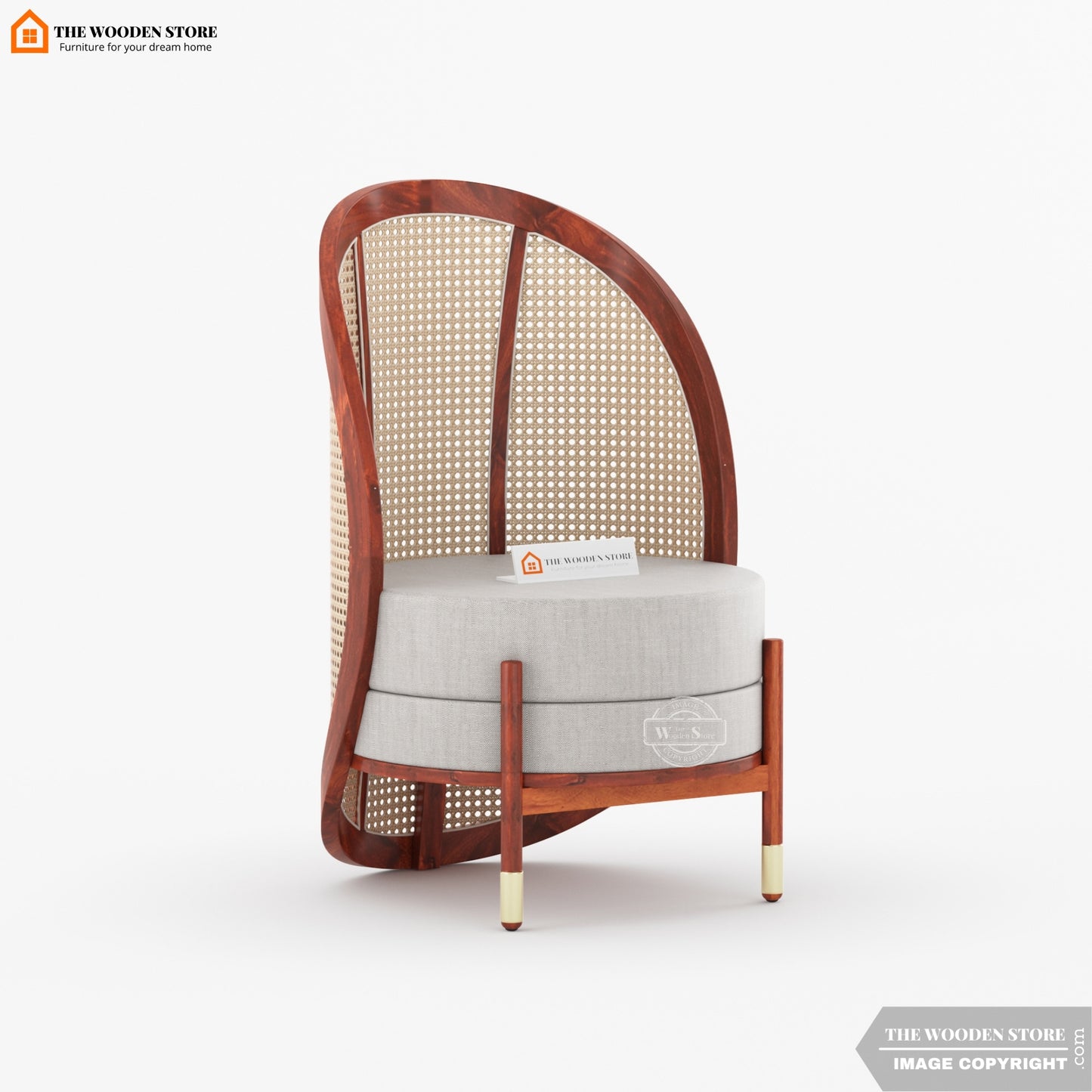 Remzo Curved Chair with Cane (Honey Finish)