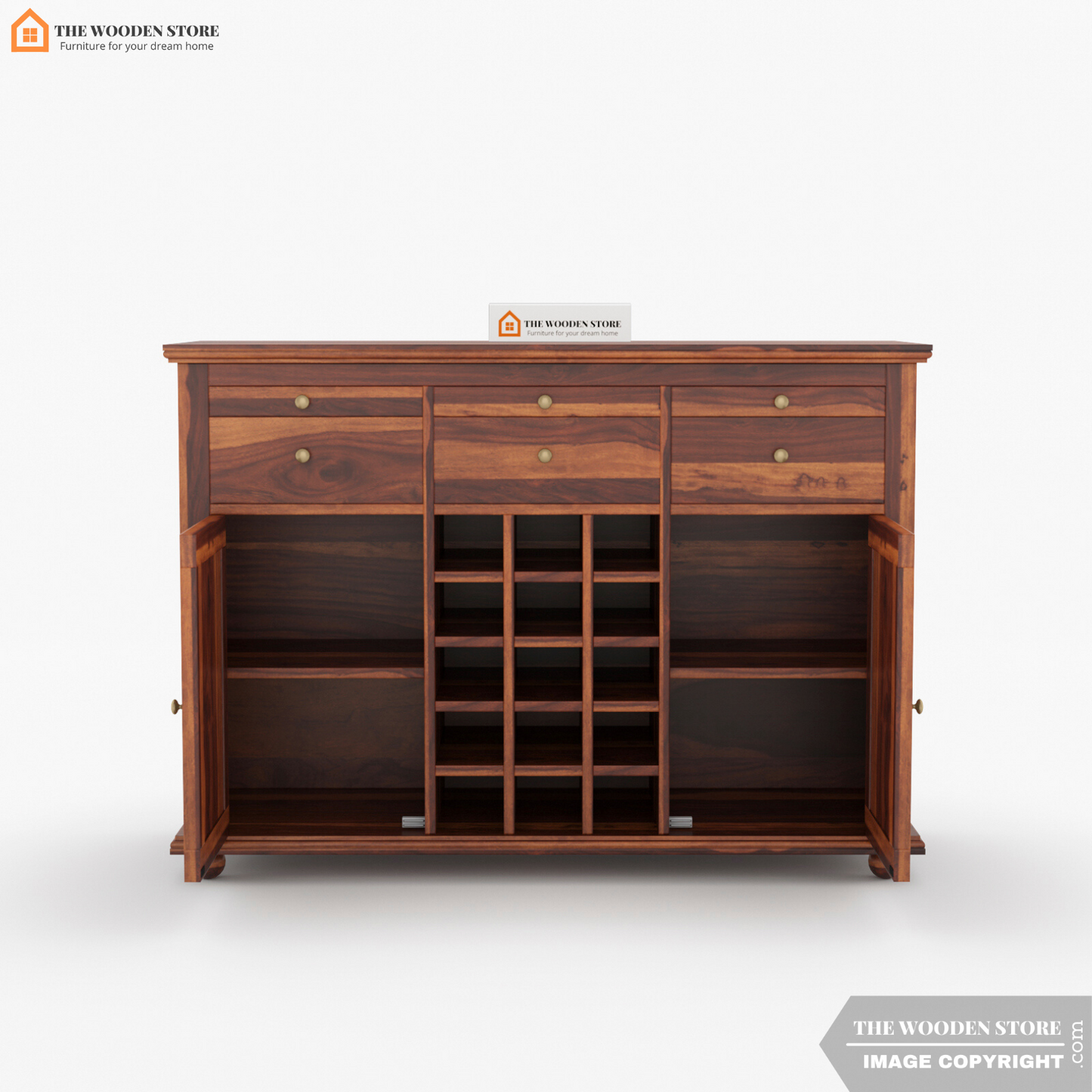 Monty Bar Cabinet (Honey Finish)