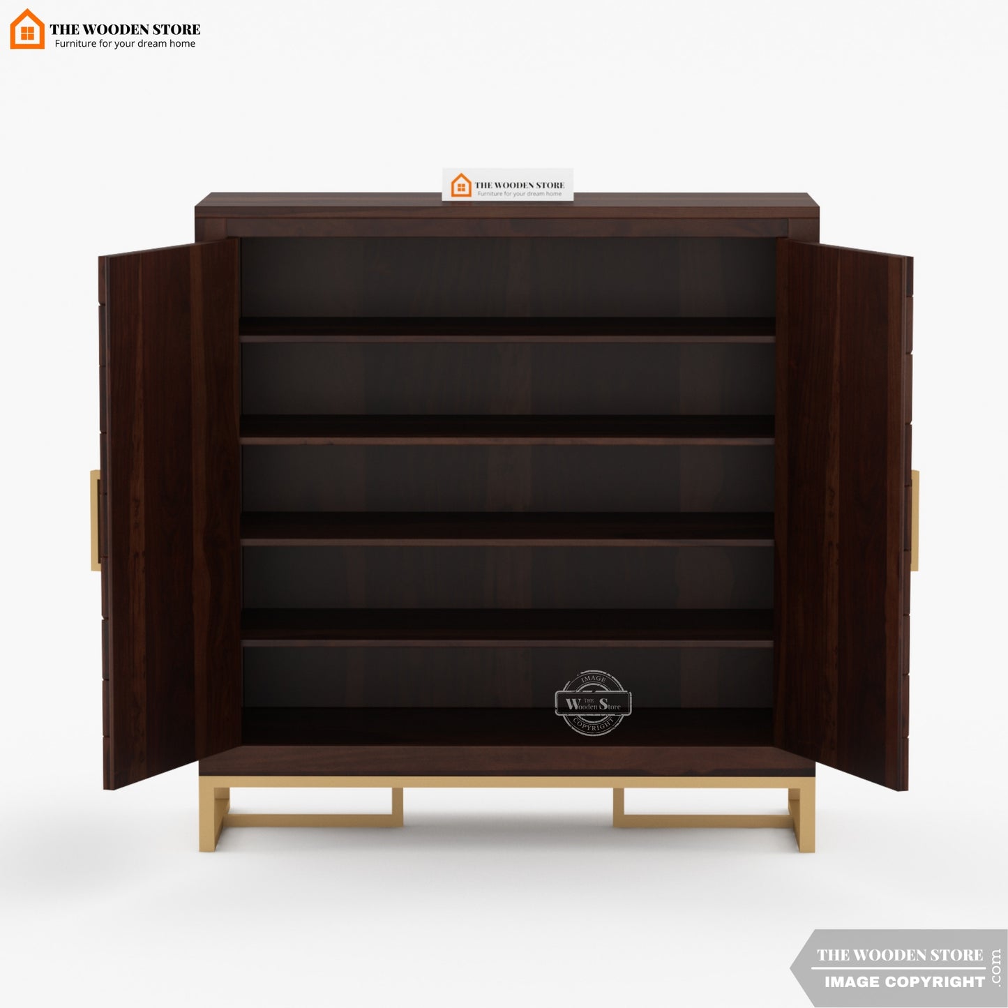 Kyron Shoe Rack (Walnut Finish)