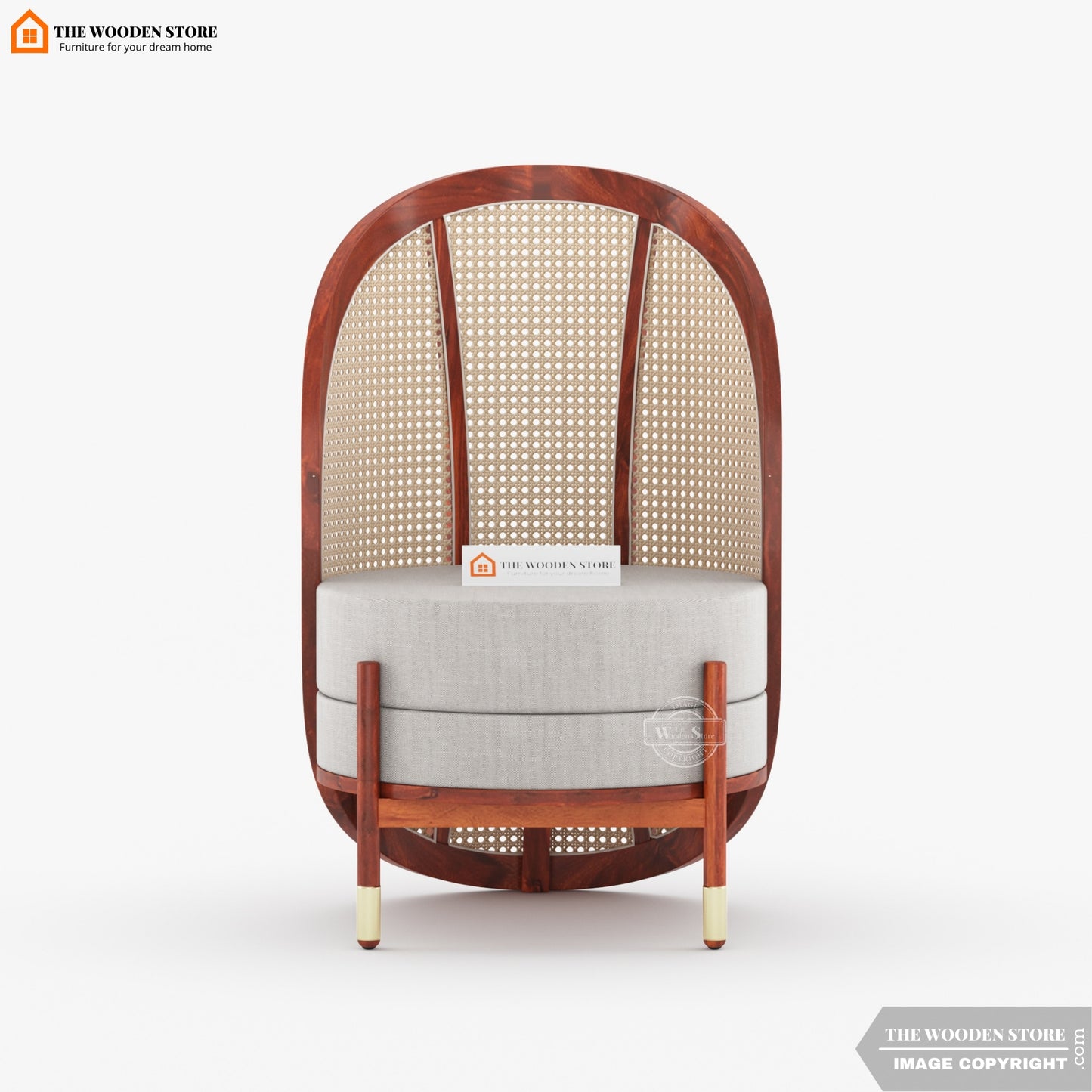 Remzo Curved Chair with Cane (Honey Finish)