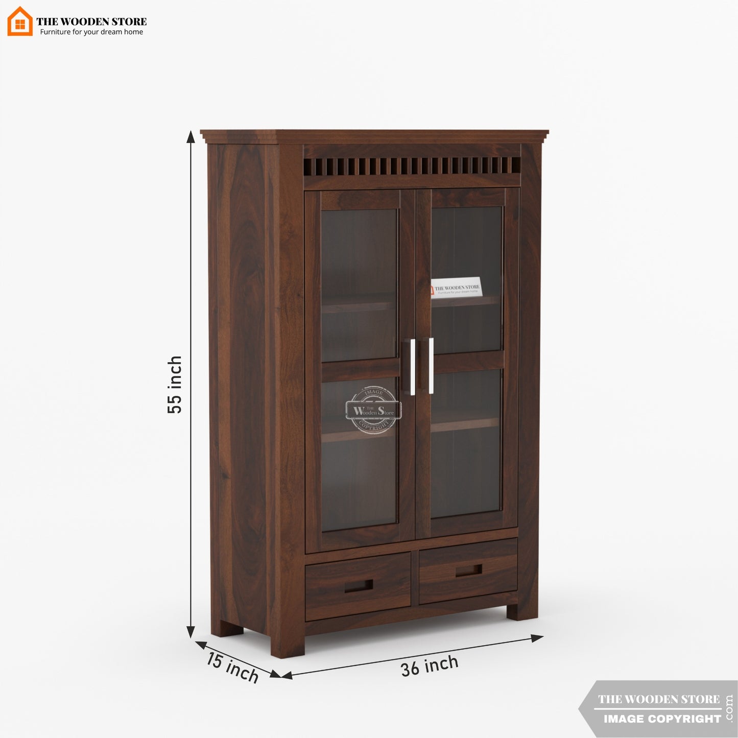 Donald Small Kitchen Cabinet (Walnut Finish)