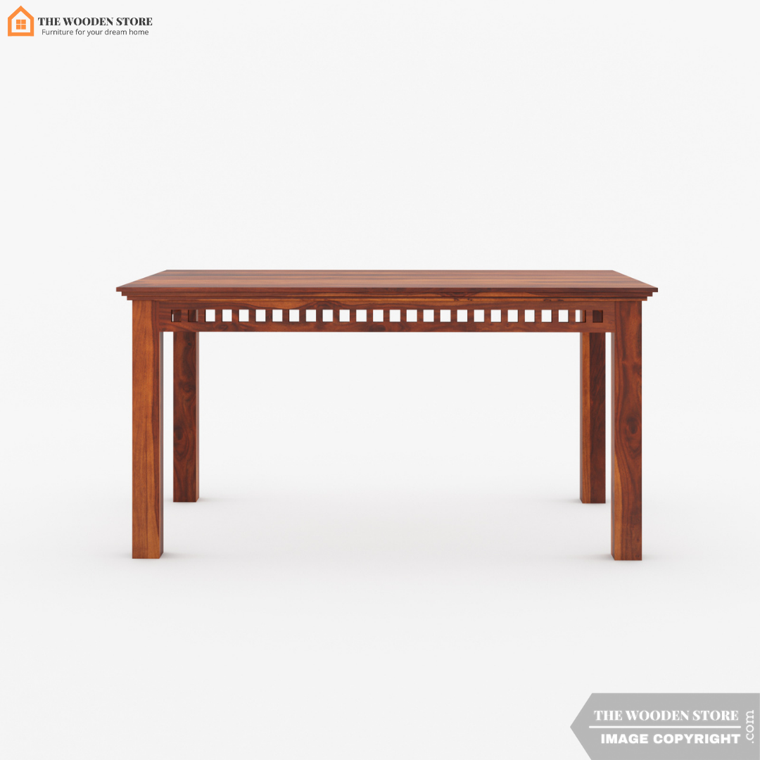Donald 6 Seater Dining Table Set (Honey Finish)