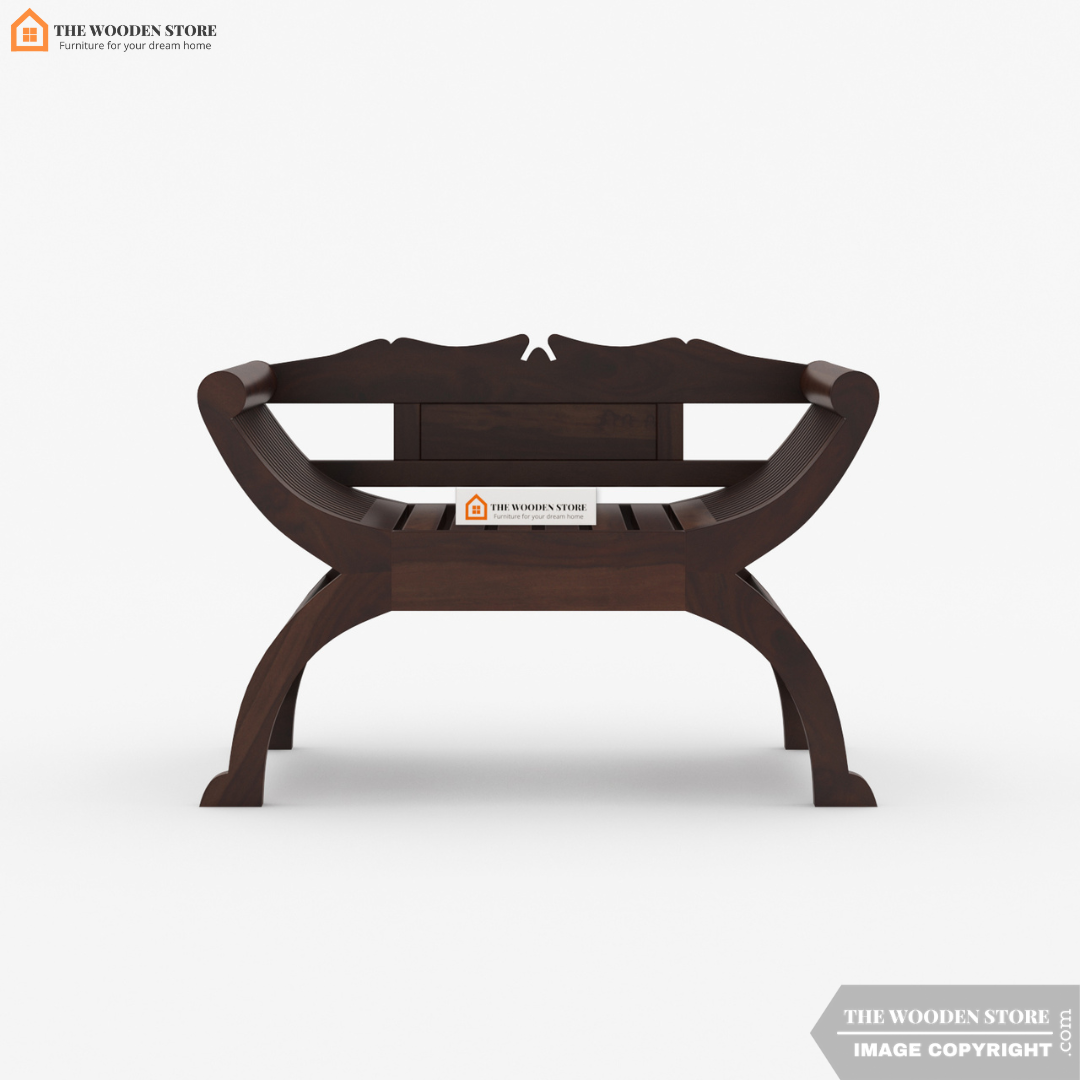 Abha Wooden Arm Chair Set (Walnut Finish)