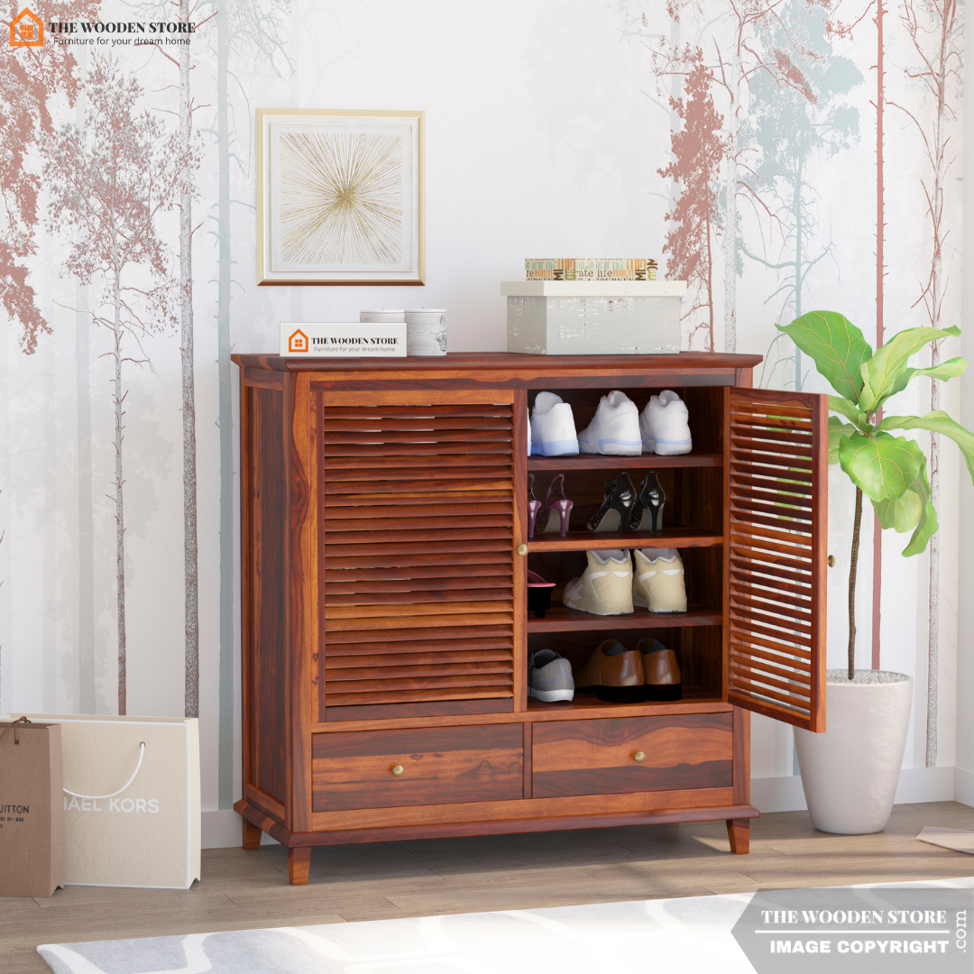 Vento Shoe Rack (Honey Finish)